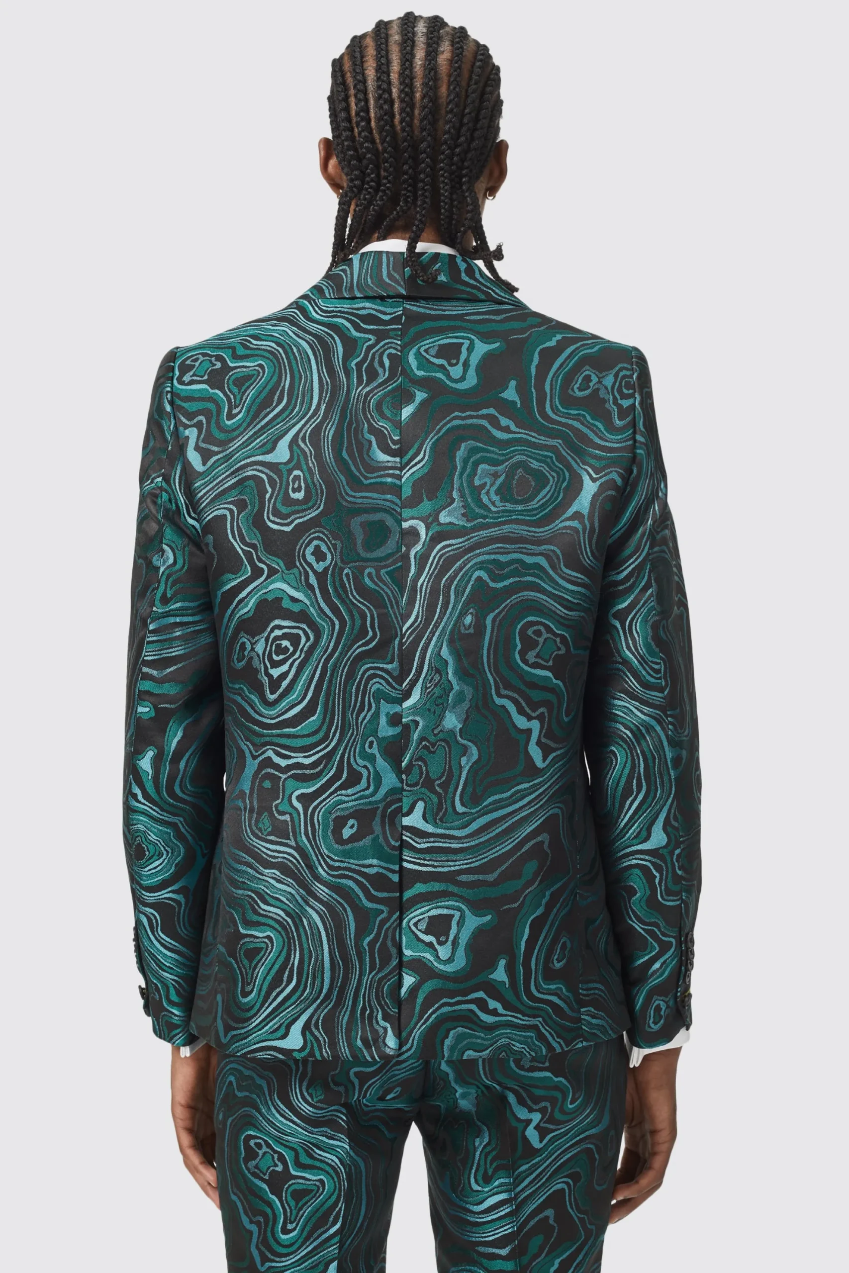 Twisted Tailor Adichie Slim Fit Green Jacquard Jacket | Jackets·Party Jackets