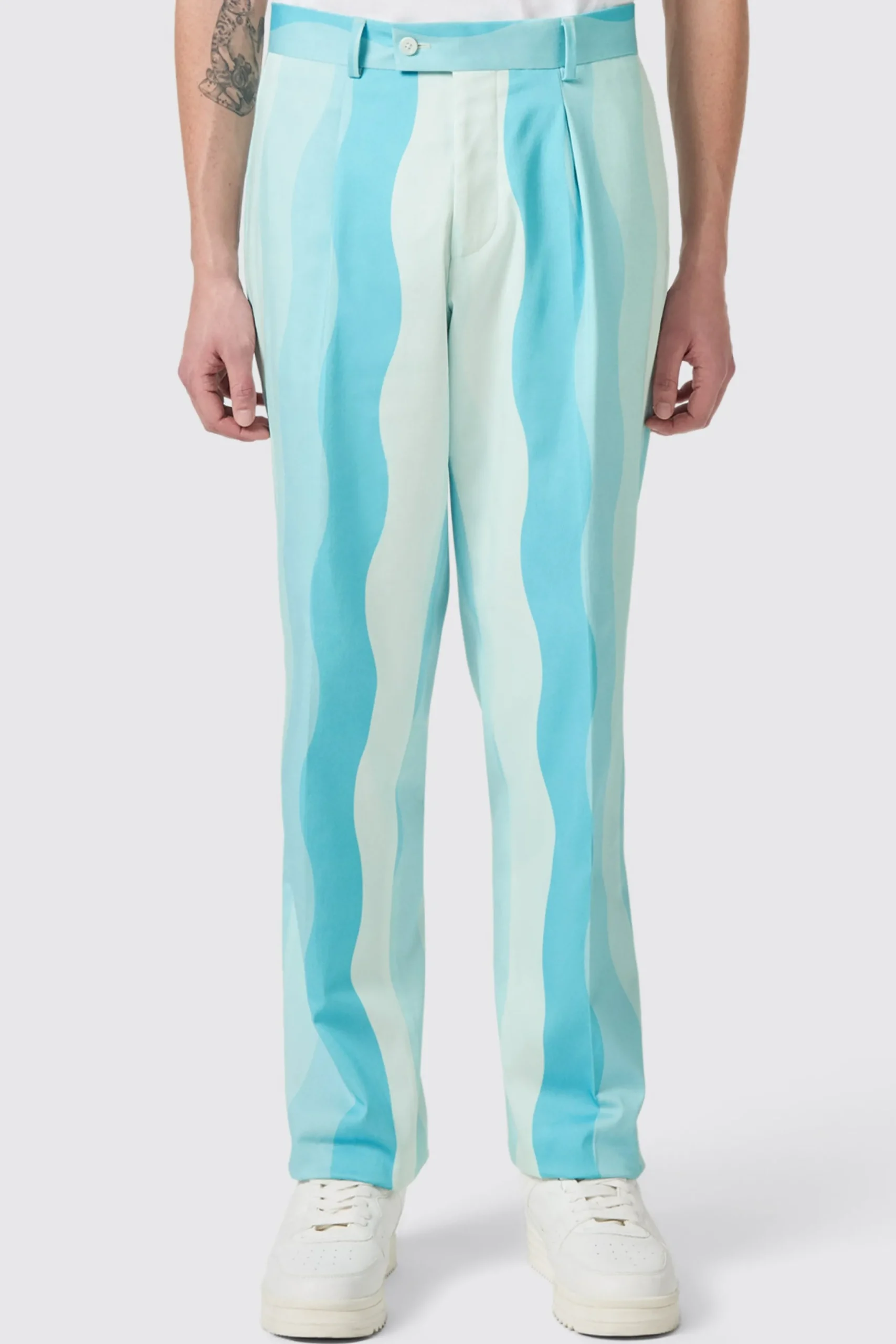 Twisted Tailor Alvaro Oversized Blue Cotton Trousers | Unisex