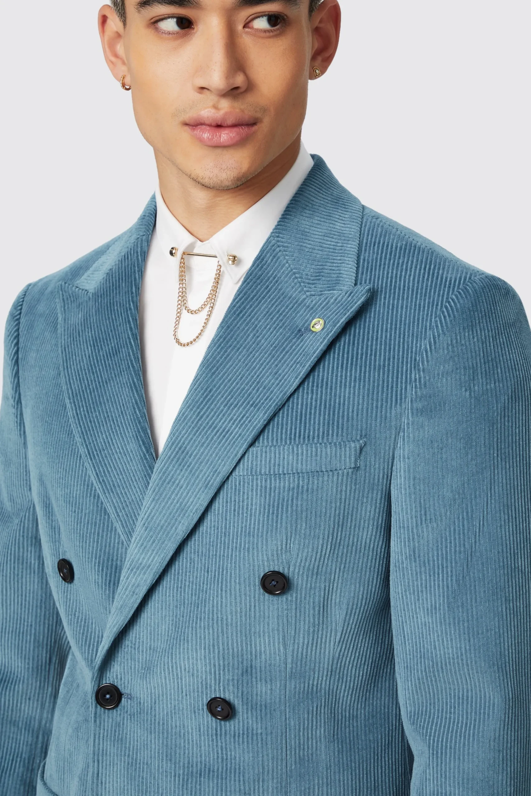 Twisted Tailor Aston Slim Fit Blue Corduroy Double Breasted Jacket | Jackets·Casual Jackets
