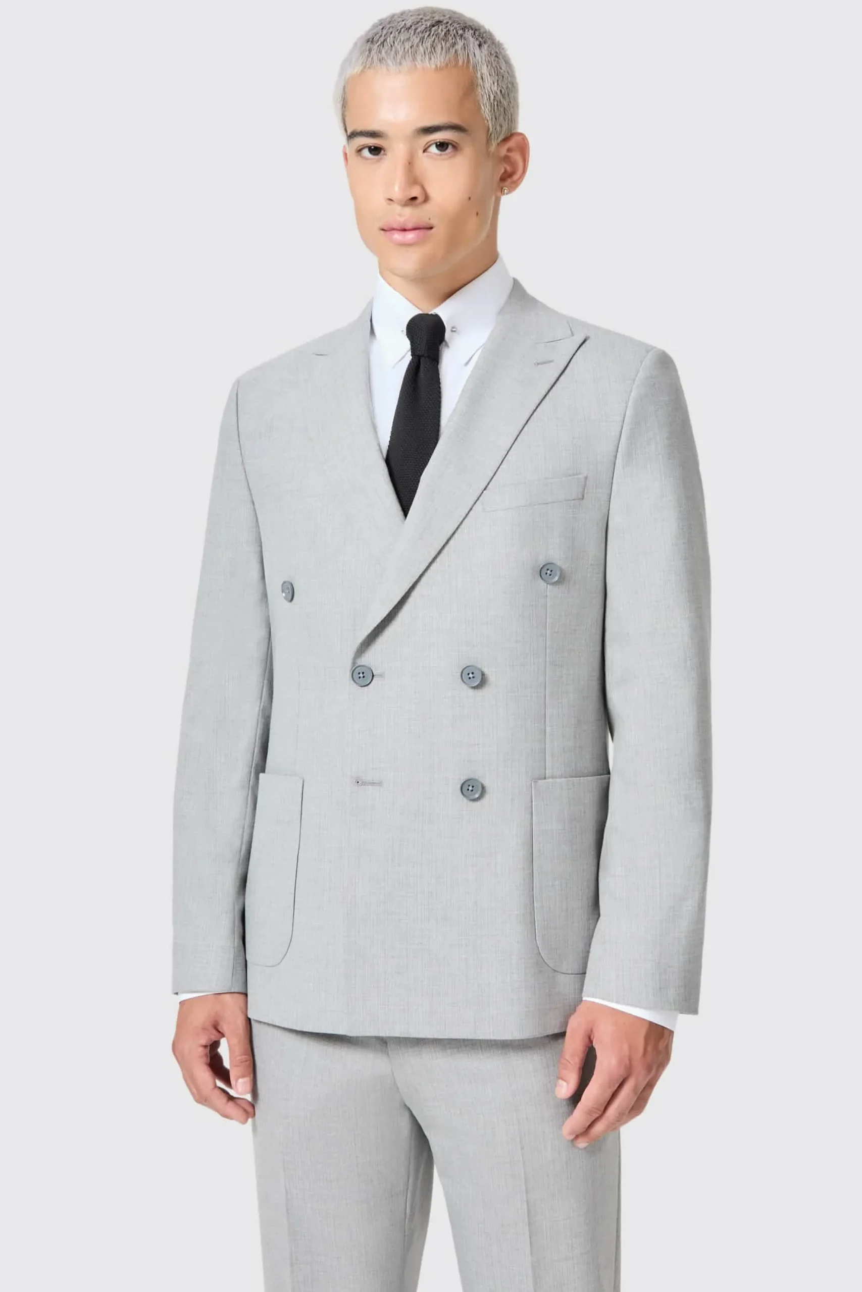 Twisted Tailor Atkinson Slim Fit Grey Double Breasted Suit | Style·Double Breasted Suits | Occasion·Groomsmen Suits