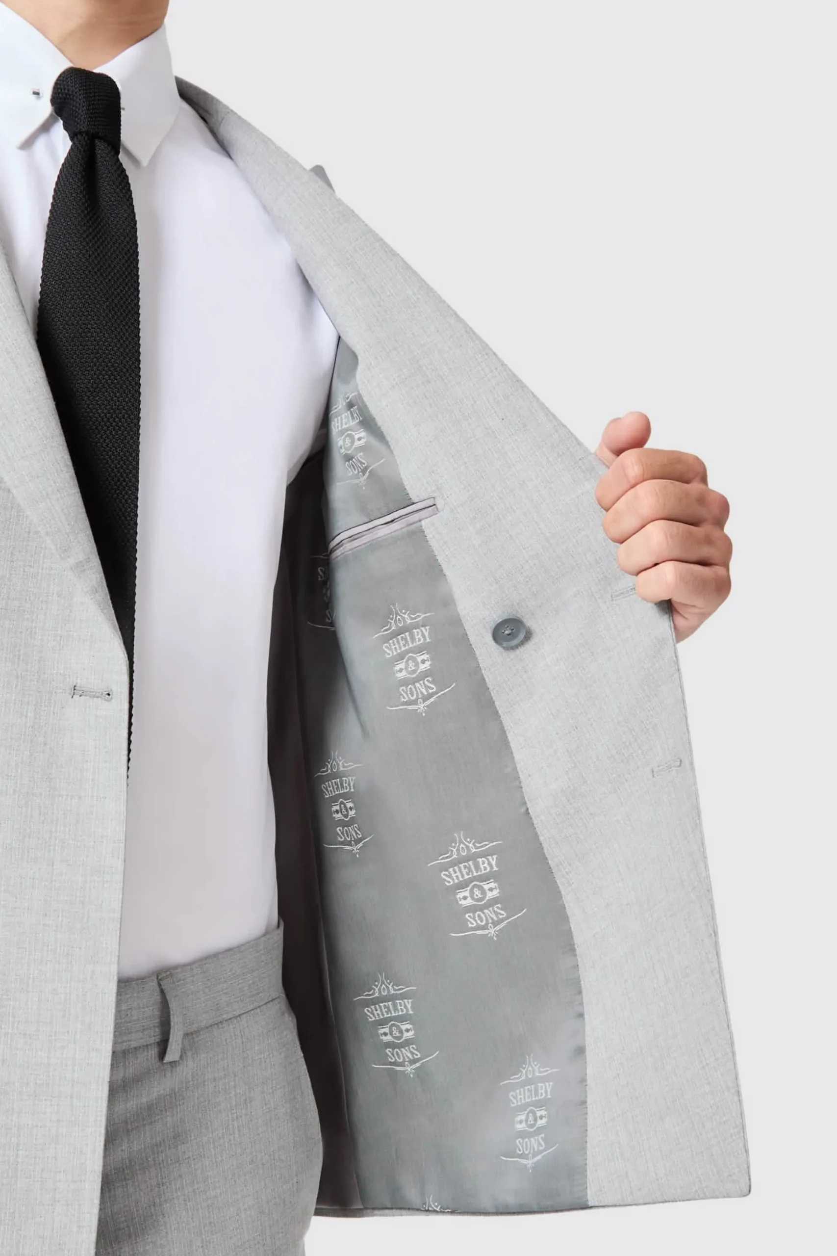 Twisted Tailor Atkinson Slim Fit Grey Double Breasted Suit | Style·Double Breasted Suits | Occasion·Groomsmen Suits
