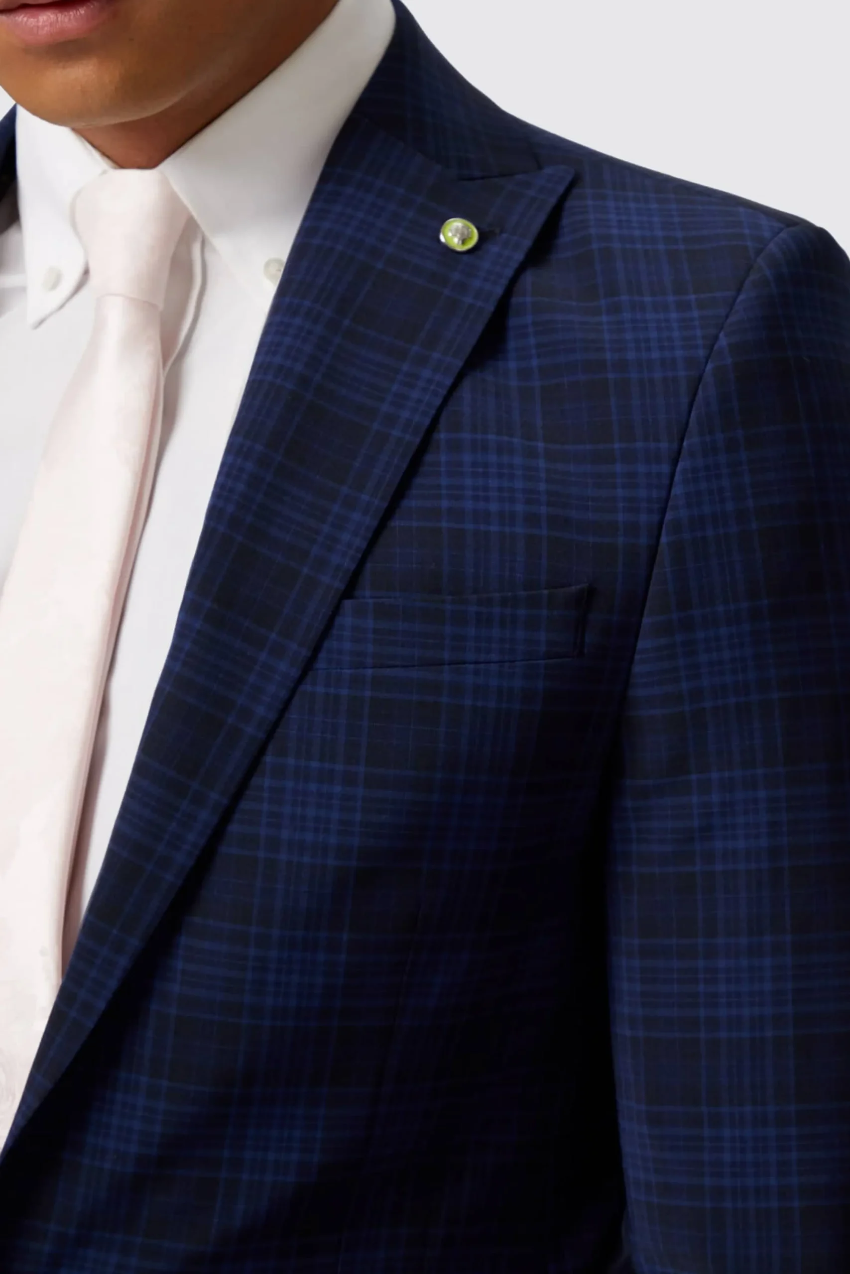 Twisted Tailor Barlow Slim Fit Navy Wool Check Jacket | Jackets·Work Jackets