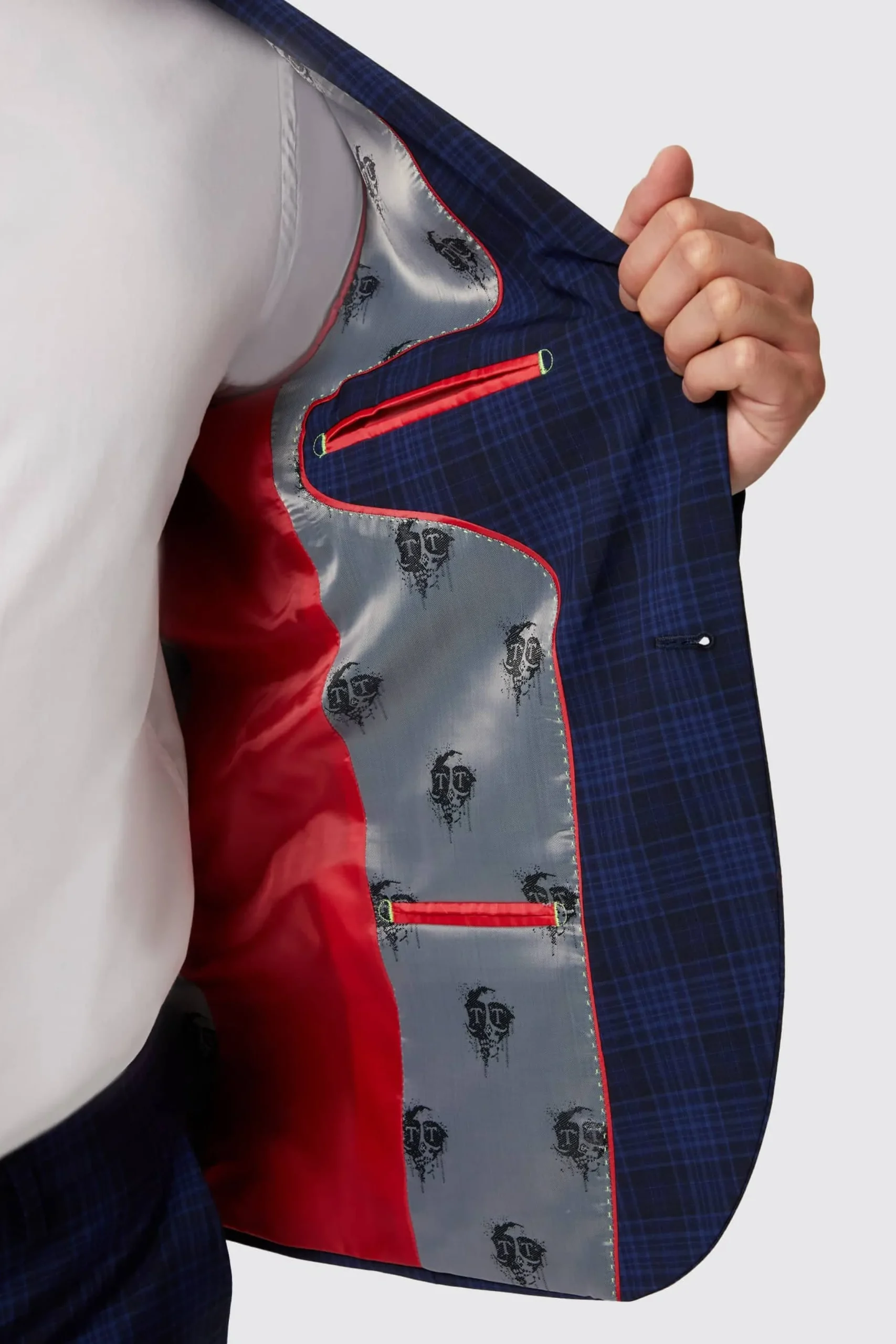 Twisted Tailor Barlow Slim Fit Navy Wool Check Jacket | Jackets·Work Jackets