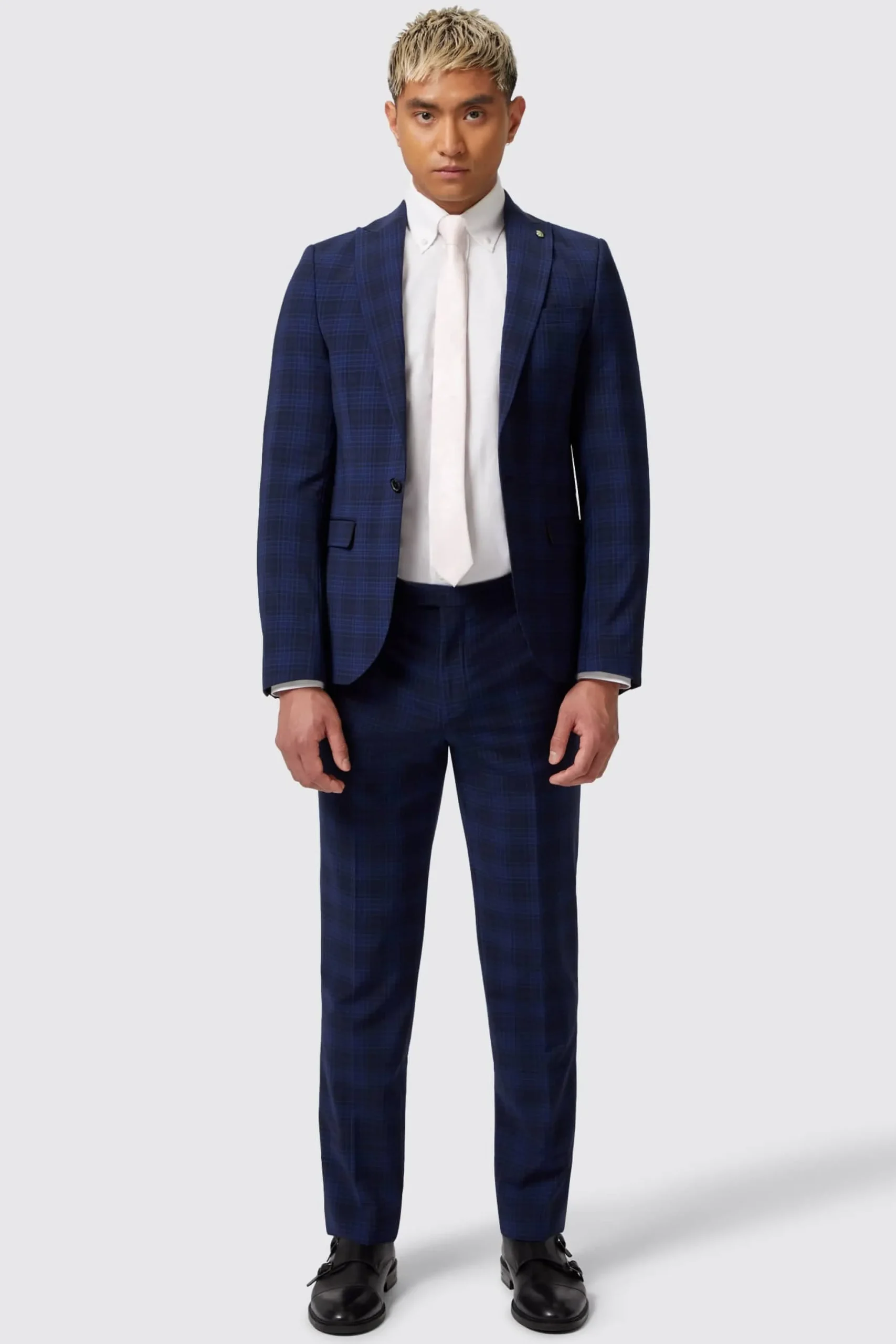 Twisted Tailor Barlow Slim Fit Navy Wool Check Jacket | Jackets·Work Jackets