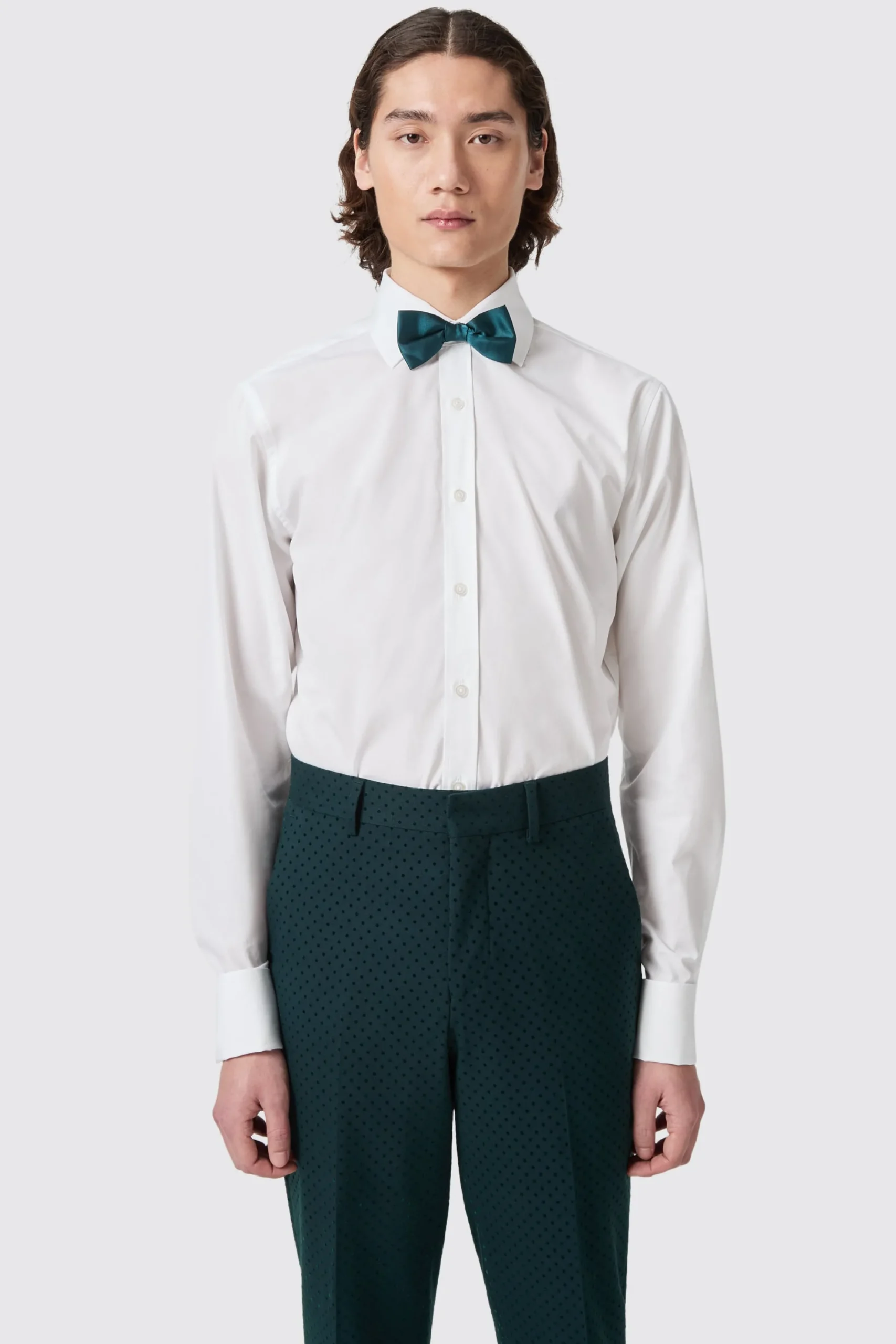 Twisted Tailor Barron Slim Fit Double Cuff White Cotton Shirt | Style·Plain Shirts | Style·Premium Shirts