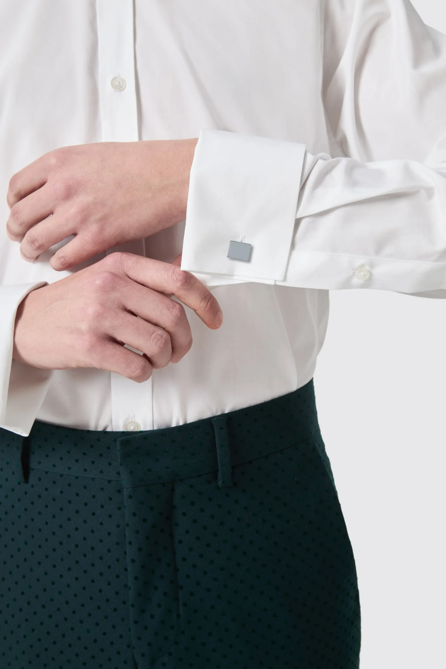 Twisted Tailor Barron Slim Fit Double Cuff White Cotton Shirt | Style·Plain Shirts | Style·Premium Shirts