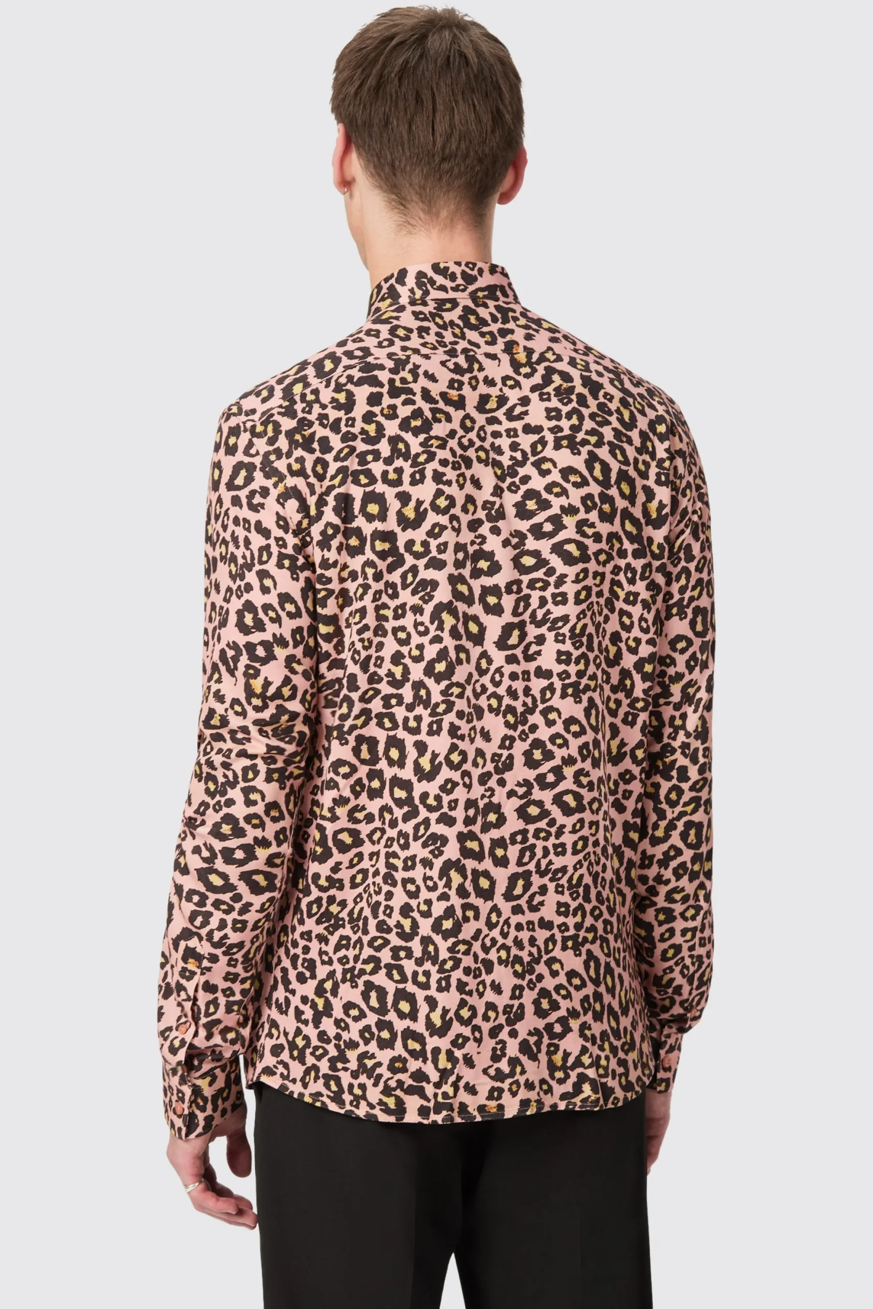 Twisted Tailor Bia Slim Fit Pink Leopard Print Cotton Shirt | Style·Patterned Shirts | Occasion·Formal Shirts
