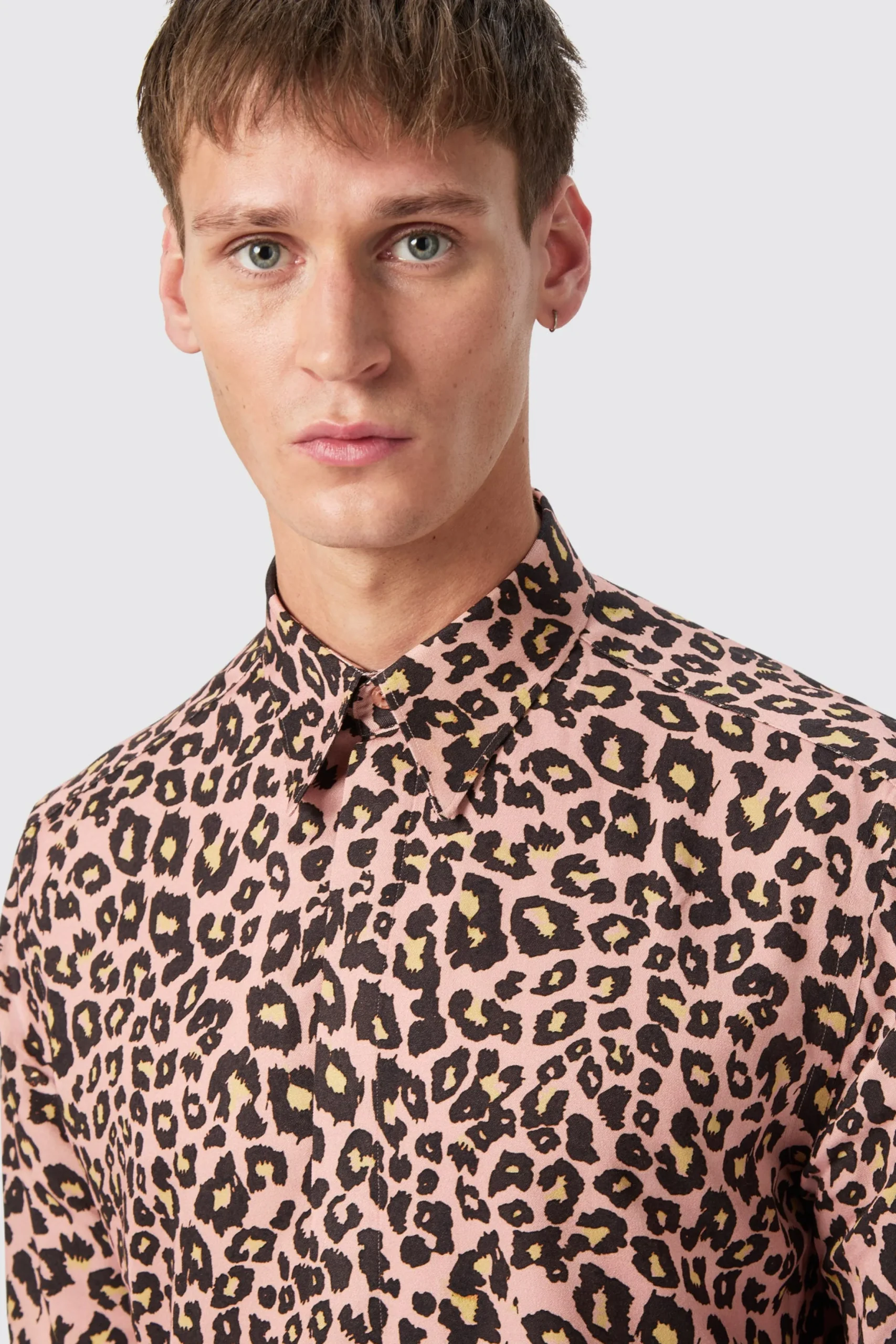 Twisted Tailor Bia Slim Fit Pink Leopard Print Cotton Shirt | Style·Patterned Shirts | Occasion·Formal Shirts