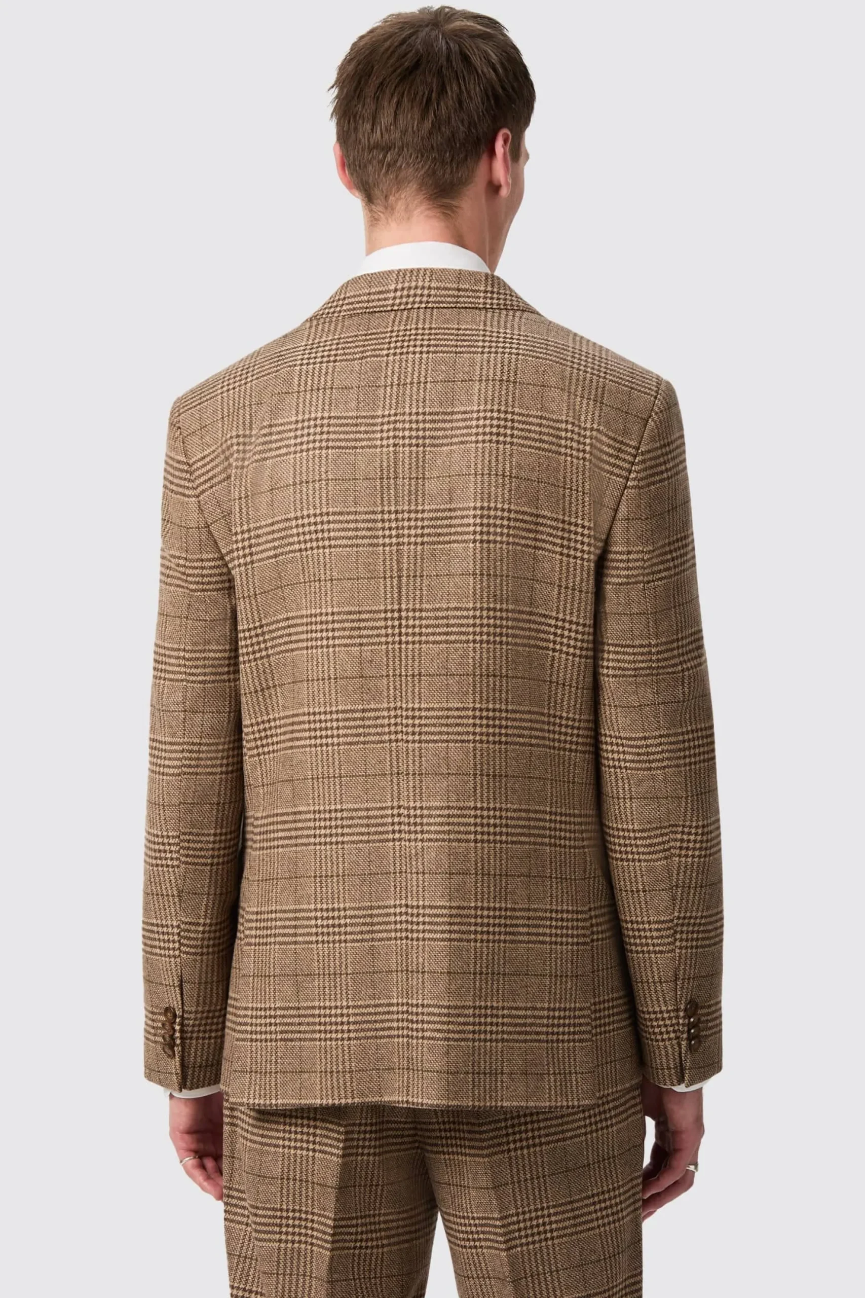 Twisted Tailor Blackwood Slim Fit Brown Check Double Breasted Suit | Style·Check Suits | Style·Double Breasted Suits