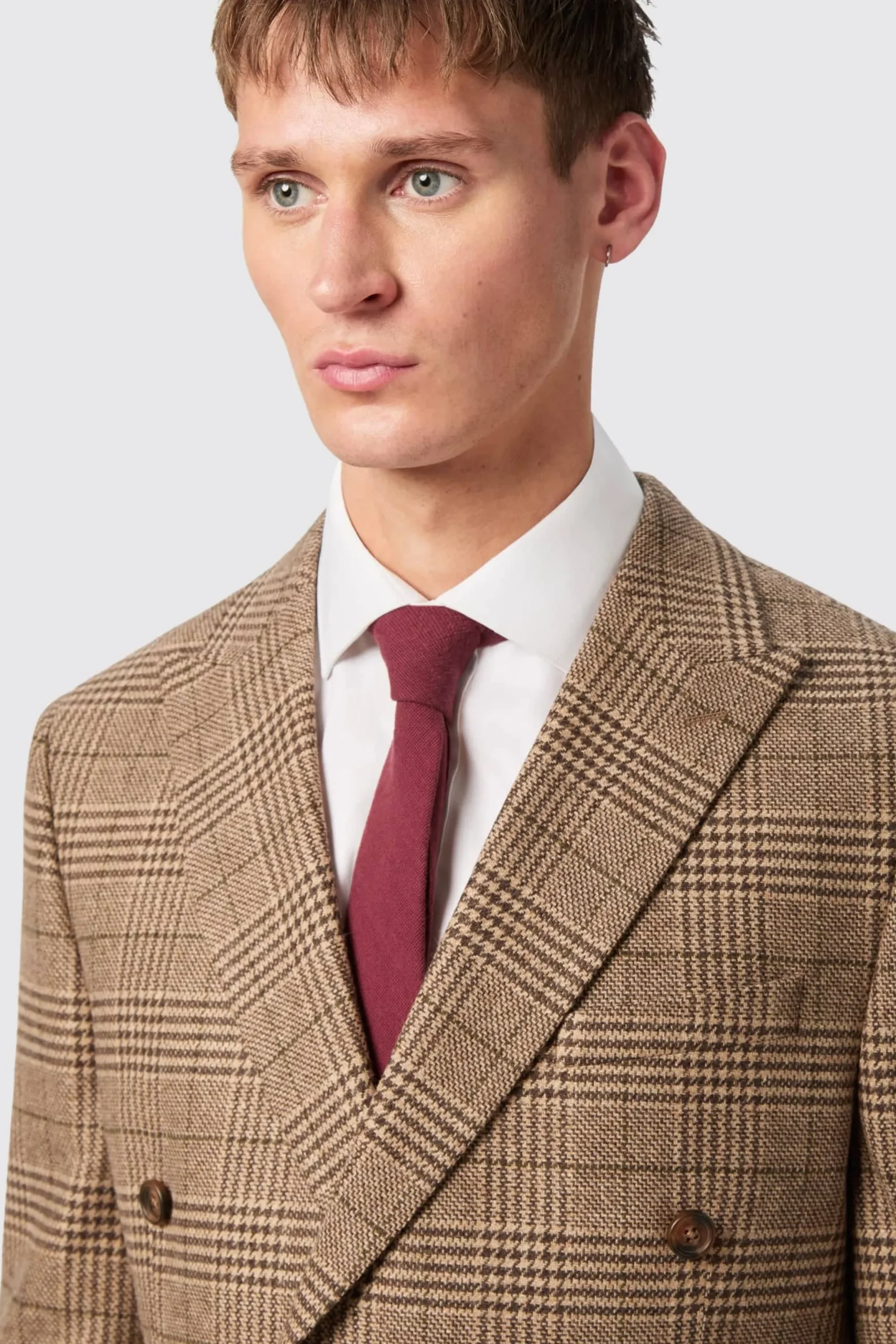 Twisted Tailor Blackwood Slim Fit Brown Check Double Breasted Suit | Style·Check Suits | Style·Double Breasted Suits
