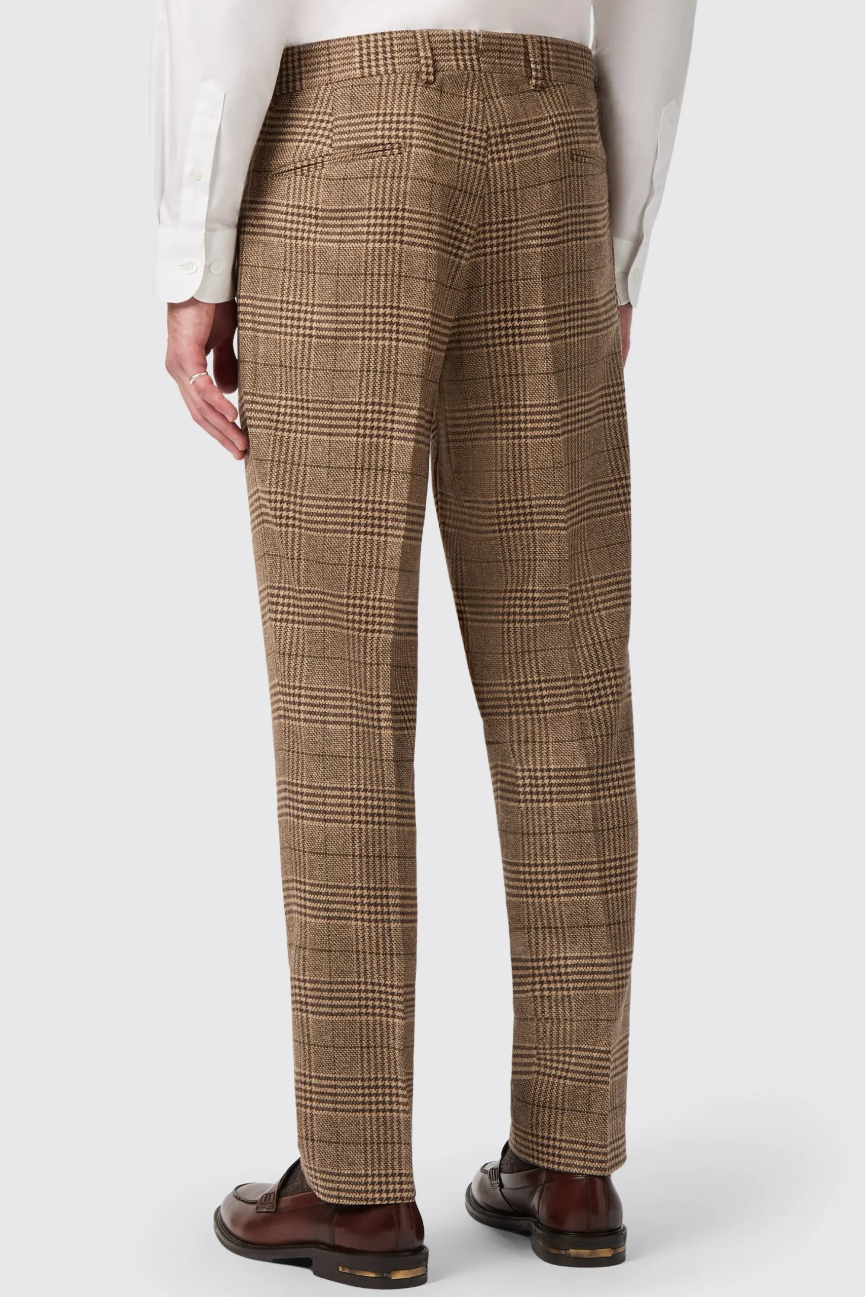Twisted Tailor Blackwood Slim Fit Brown Check Trousers | Trousers·Work Trousers