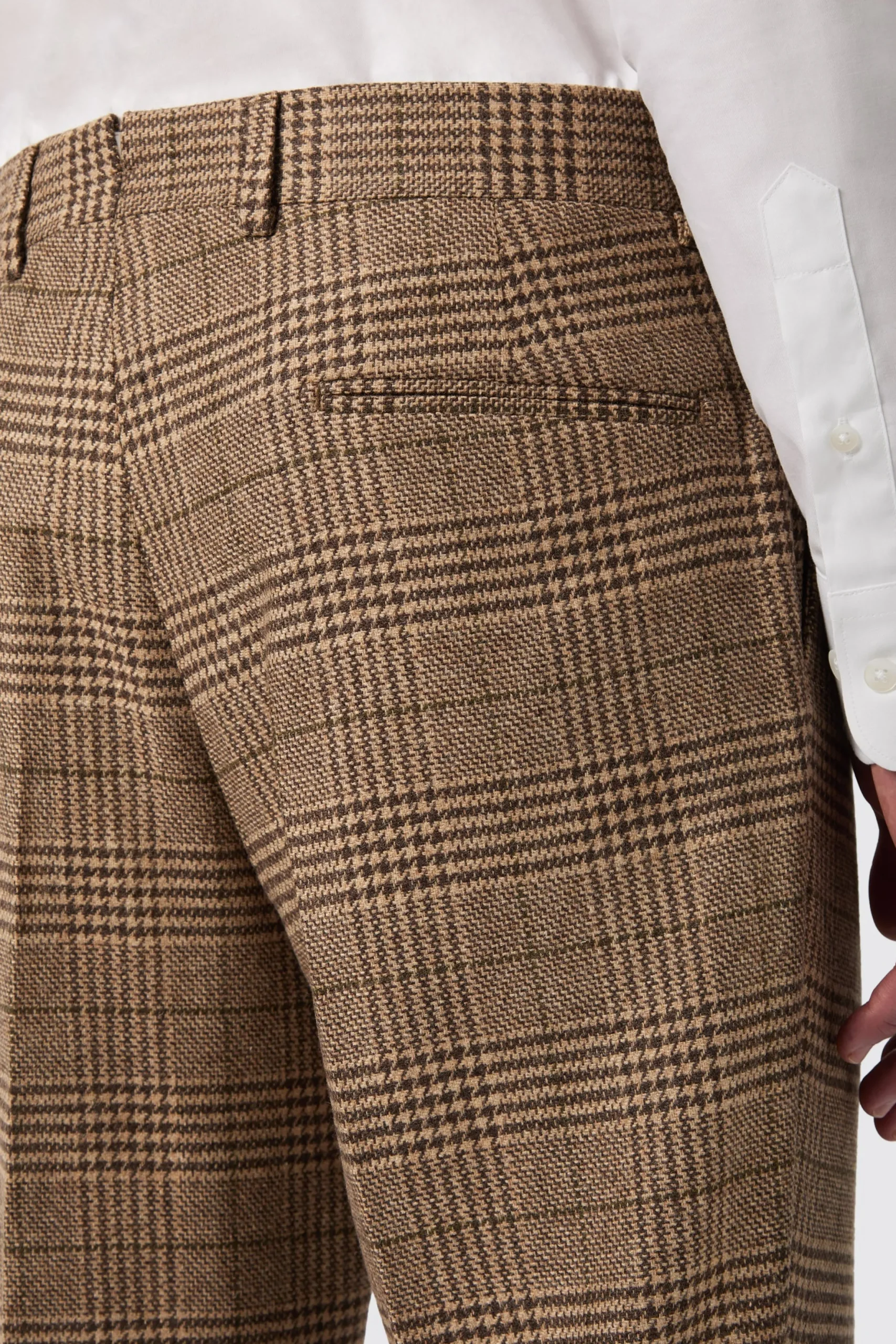 Twisted Tailor Blackwood Slim Fit Brown Check Trousers | Trousers·Work Trousers