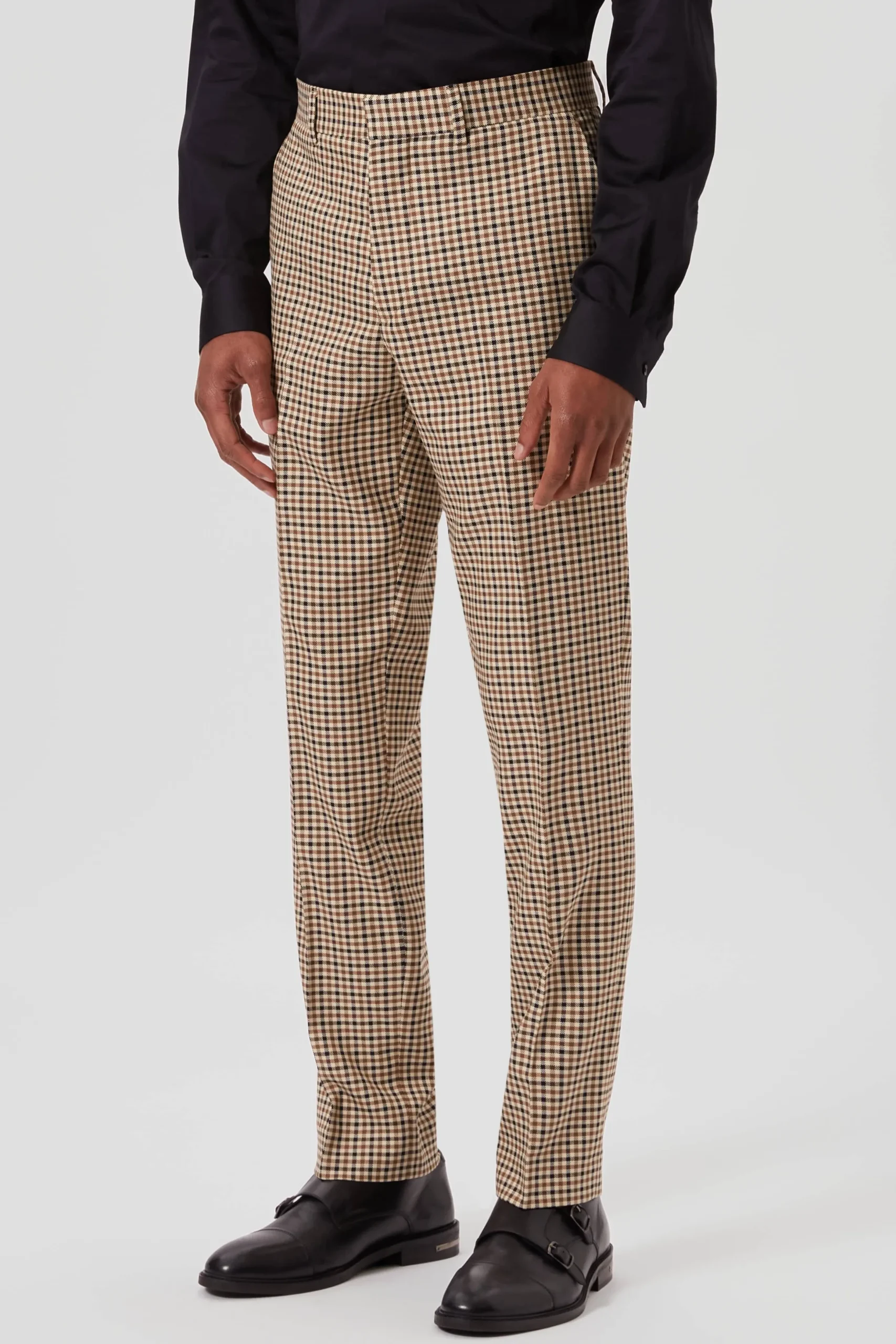 Twisted Tailor Blythe Slim Fit Beige Check Suit | Style·Check Suits | Style·2 Piece Suits