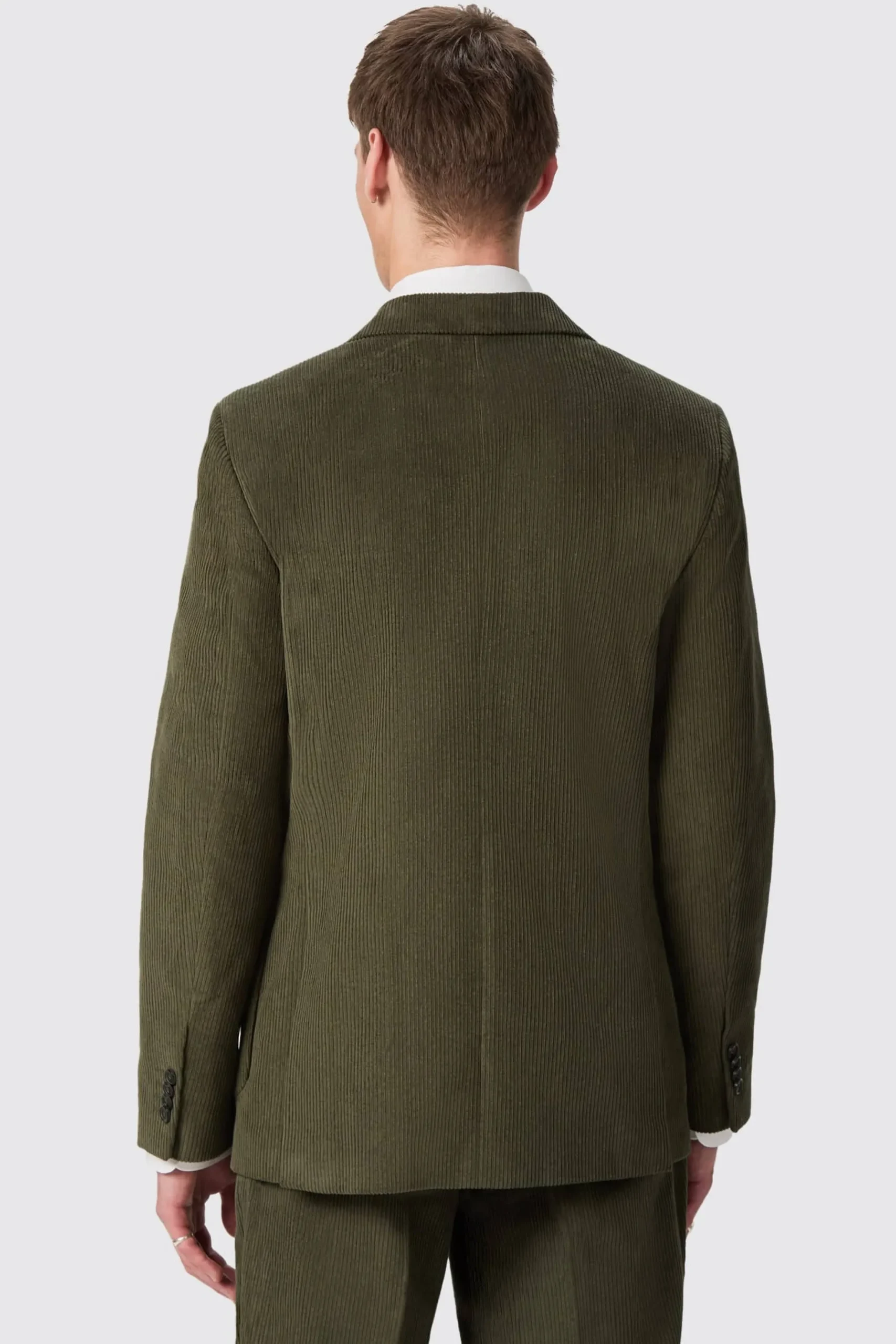 Twisted Tailor Brisbane Slim Fit Green Corduroy Double Breasted Suit | Style·Plain Suits | Style·Cord Suits