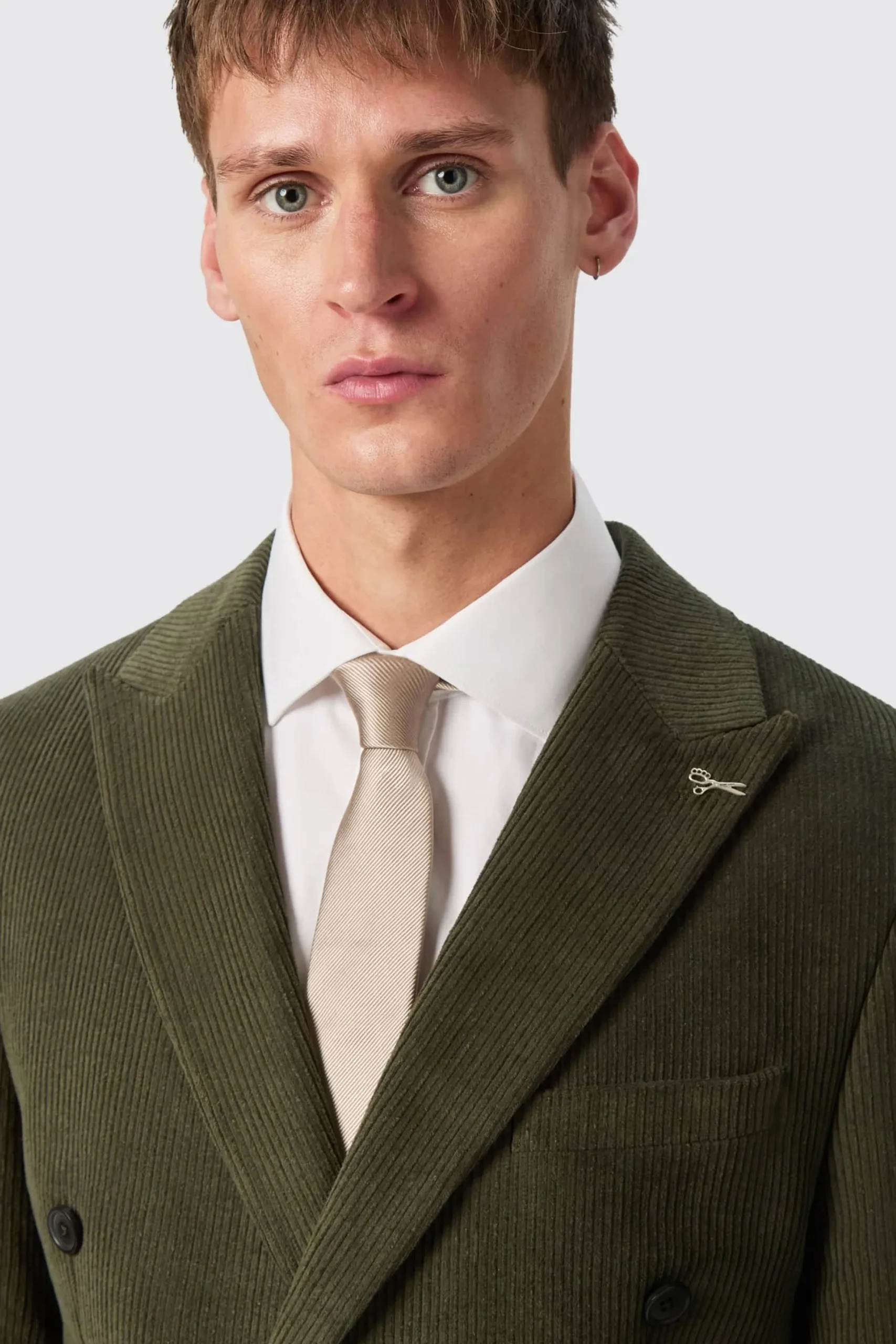 Twisted Tailor Brisbane Slim Fit Green Corduroy Double Breasted Suit | Style·Plain Suits | Style·Cord Suits