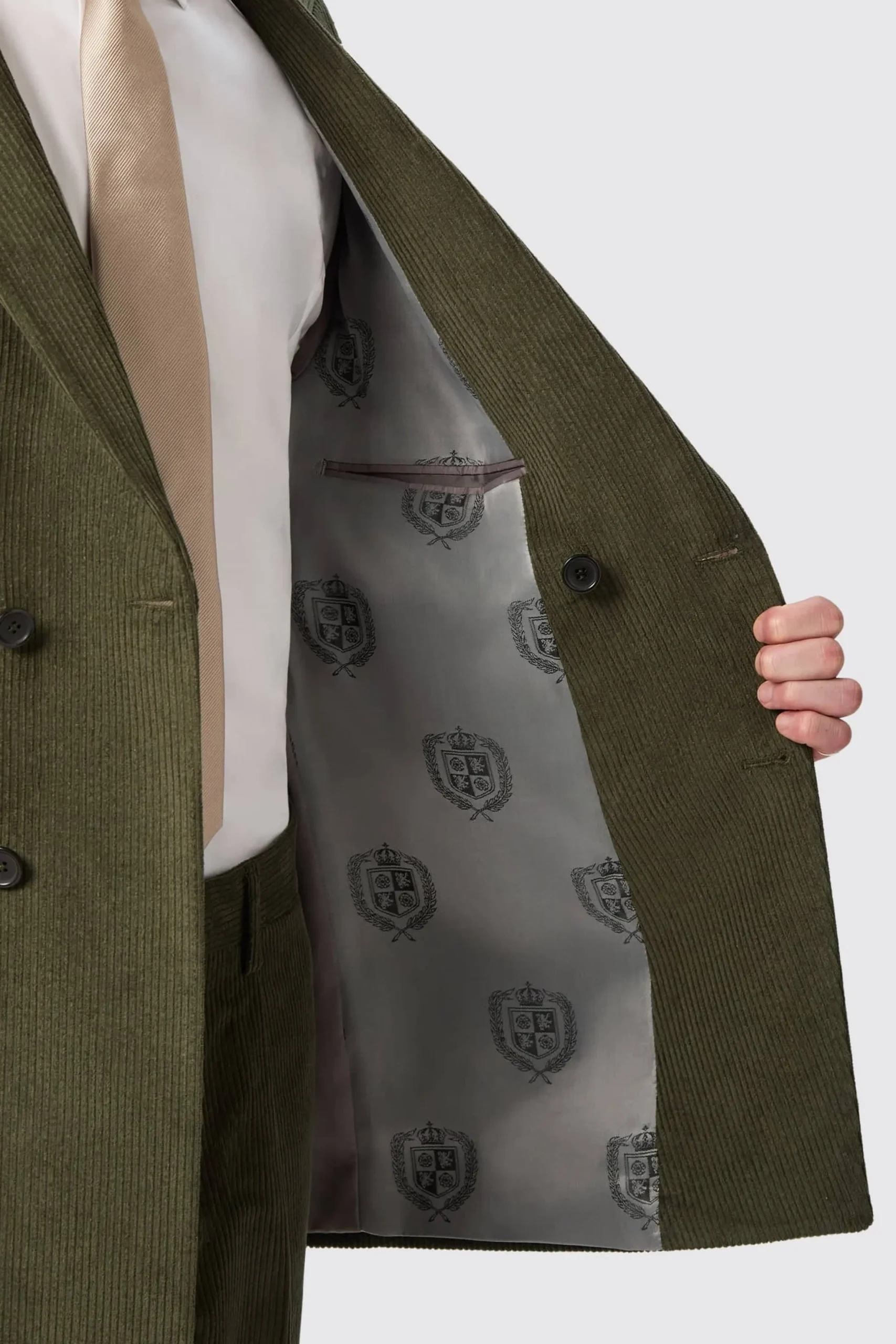 Twisted Tailor Brisbane Slim Fit Green Corduroy Double Breasted Suit | Style·Plain Suits | Style·Cord Suits