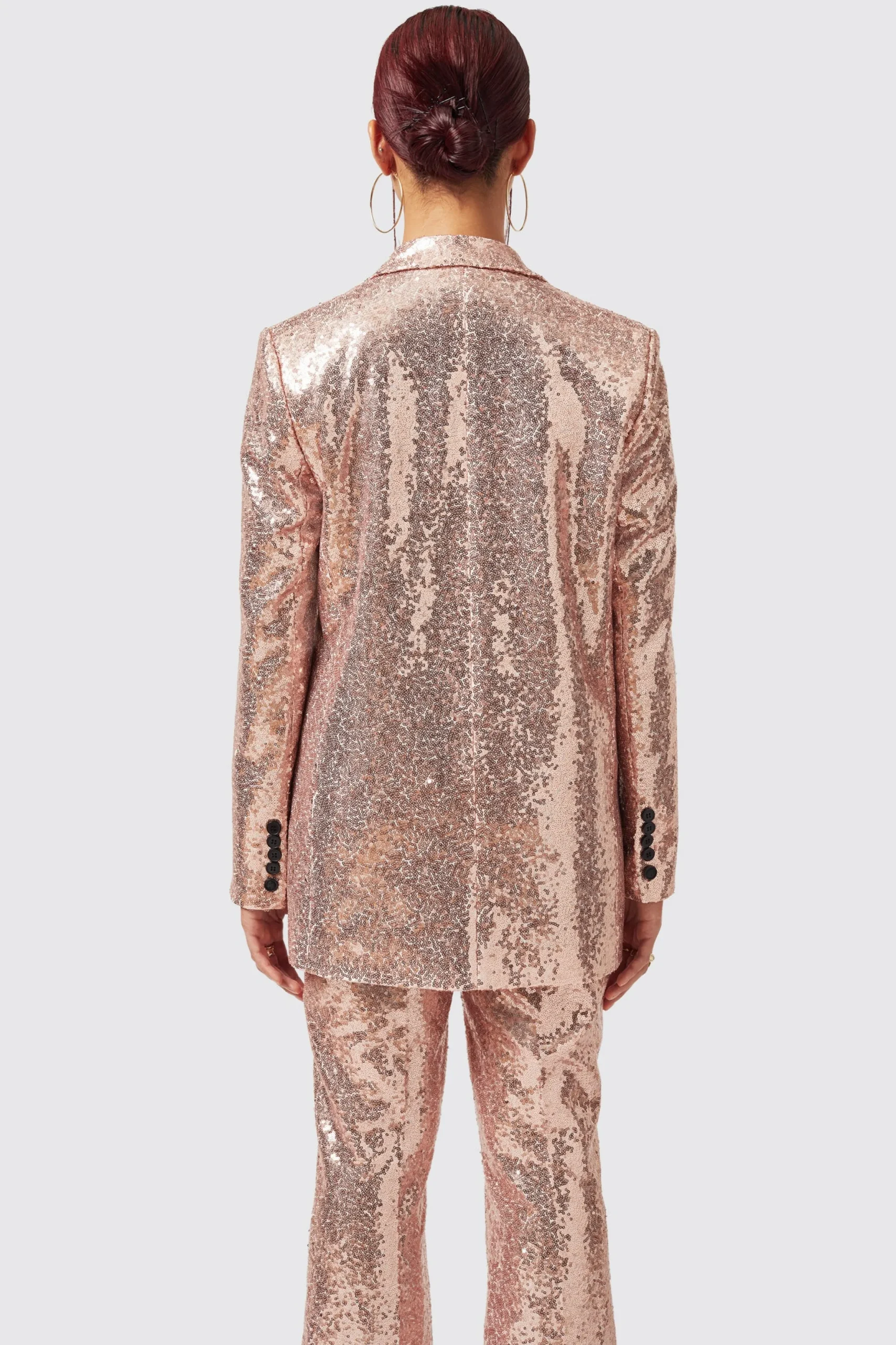 Twisted Tailor Caladium Slim Fit Pink Sequin Jacket | Woman