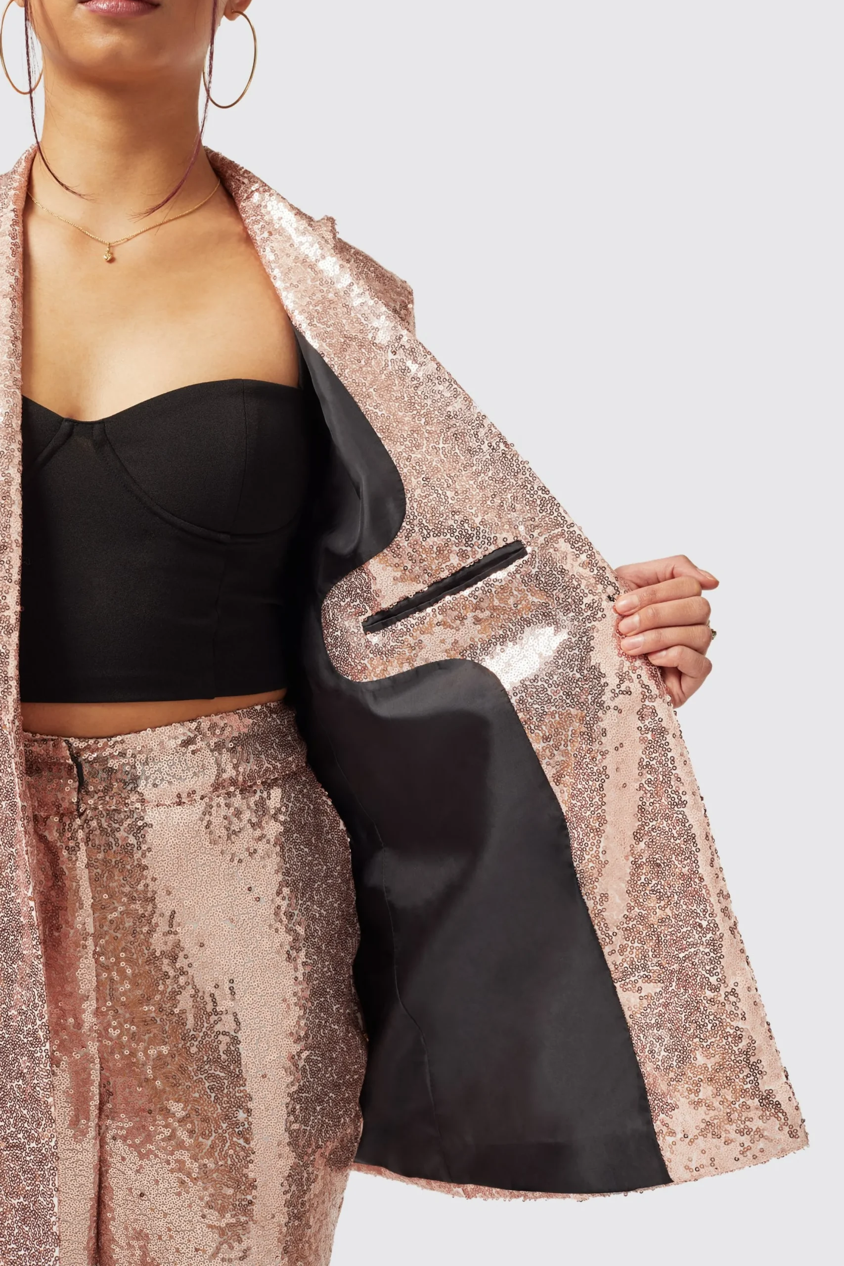 Twisted Tailor Caladium Slim Fit Pink Sequin Jacket | Woman