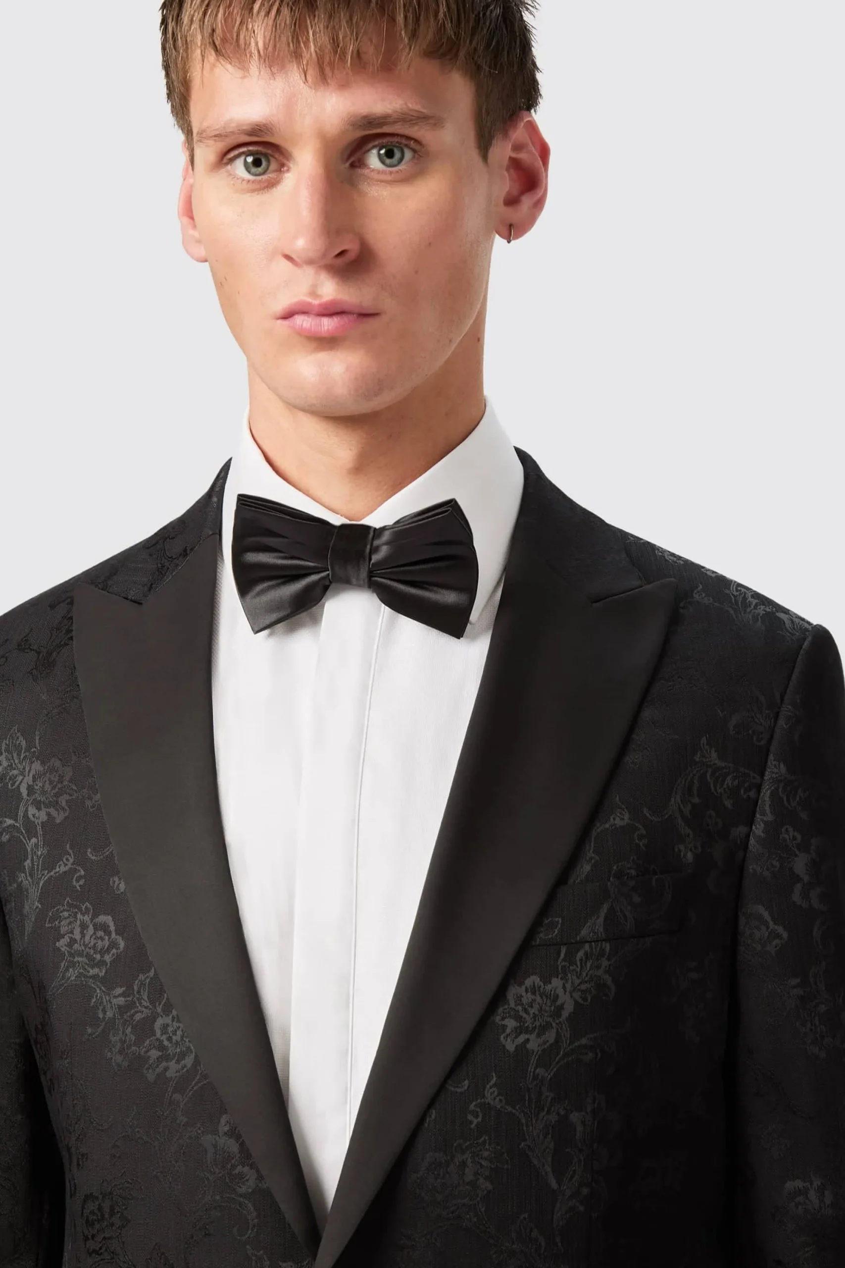 Twisted Tailor Compt Slim Fit Black Floral Jacquard Suit | Occasion·Groomsmen Suits | Occasion·Wedding Suits