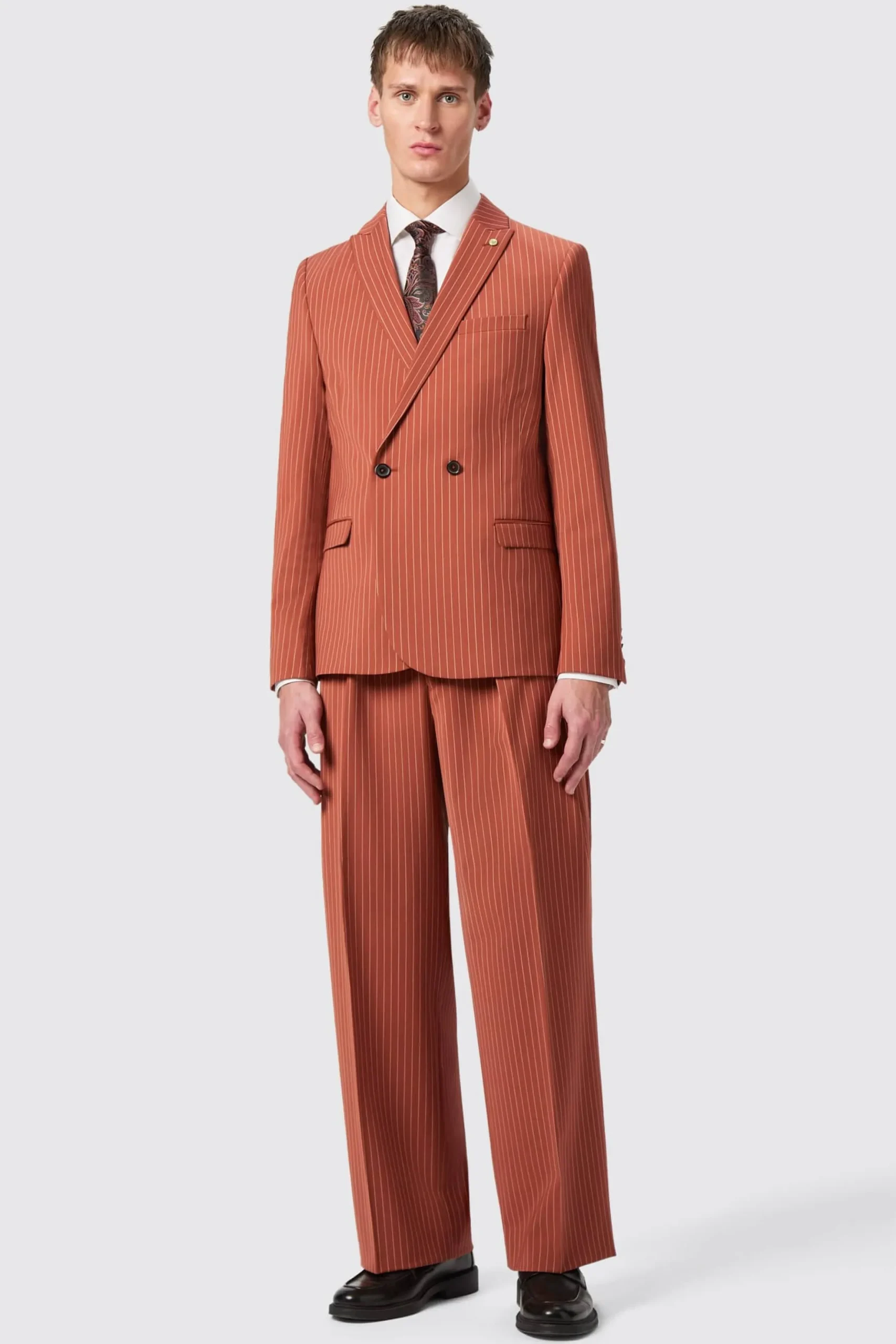 Twisted Tailor Cortese Oversized Burnt Orange Pinstripe Suit | Occasion·Autumn Suits | Occasion·Back To It
