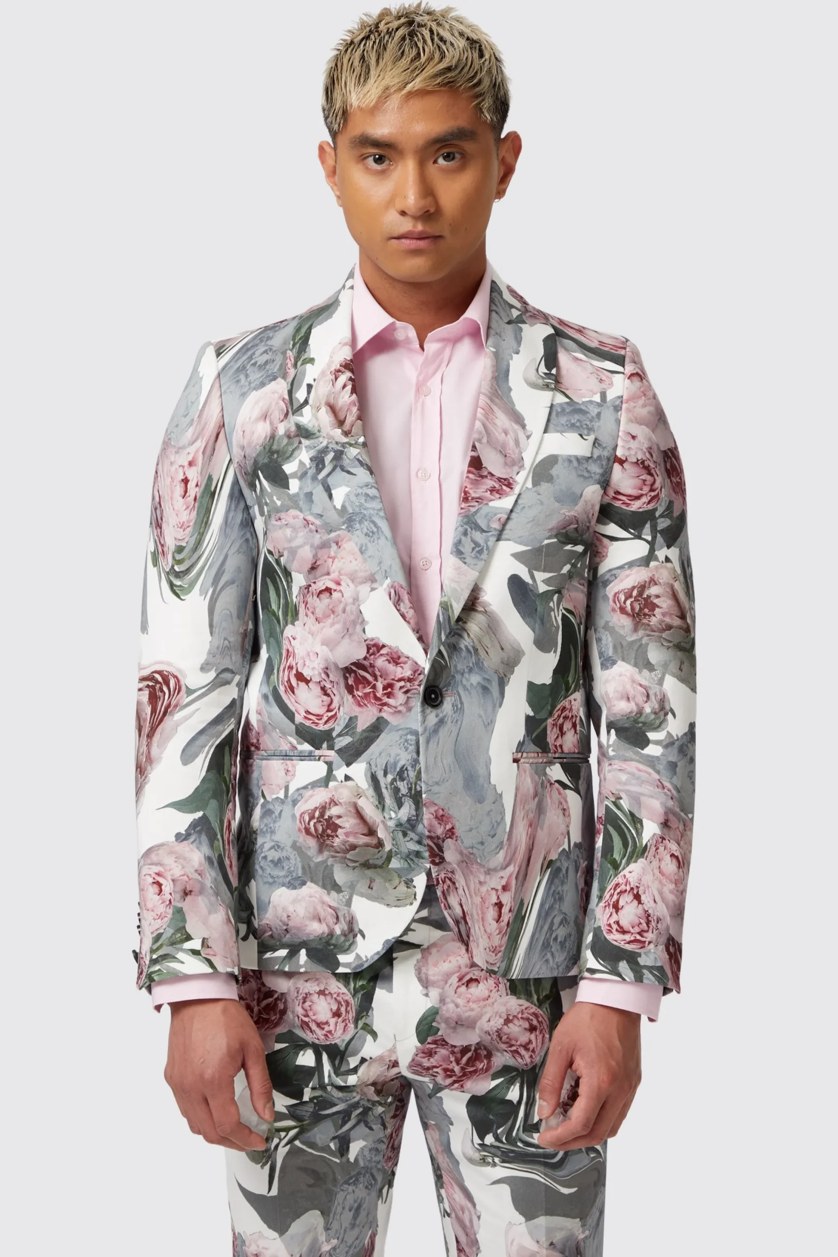 Twisted Tailor Dali Skinny Fit White Cotton Floral Suit | Style·Floral Suits | Style·Bold Prints