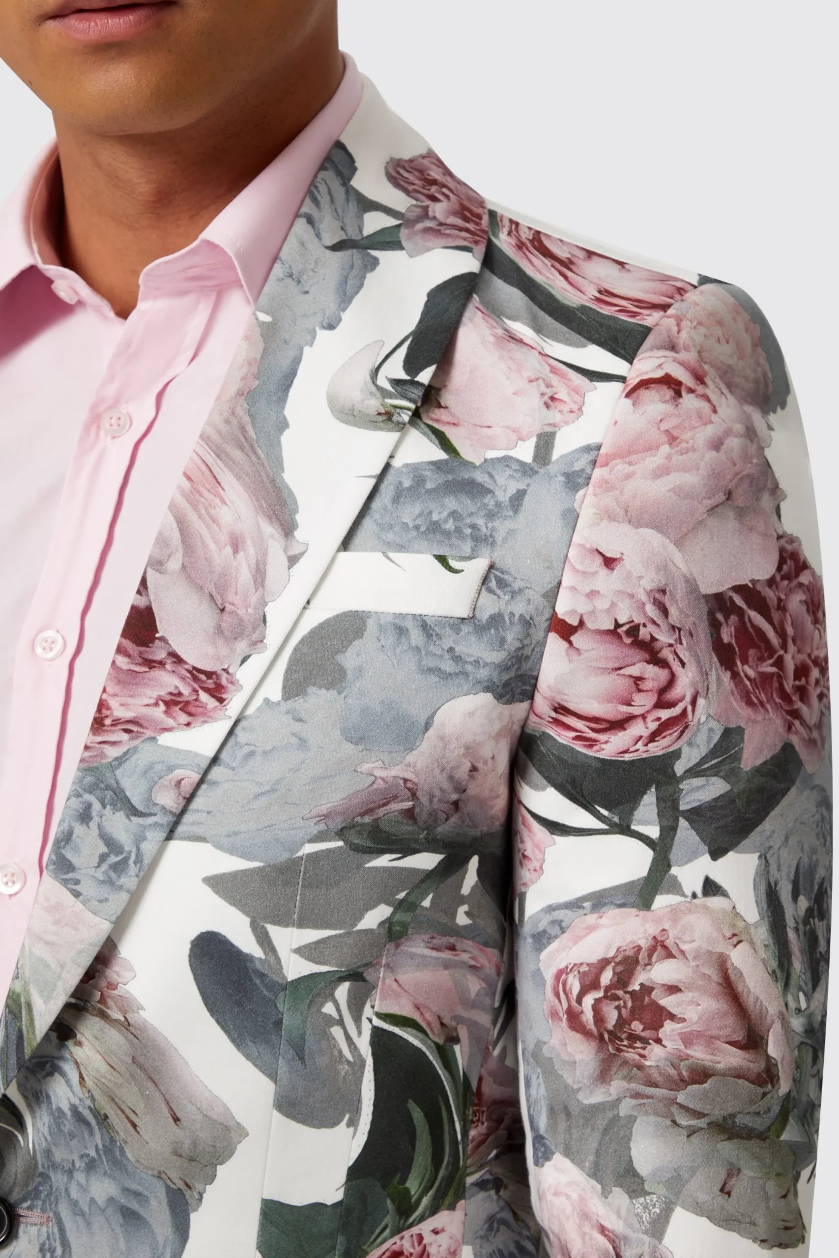 Twisted Tailor Dali Skinny Fit White Cotton Floral Suit | Style·Floral Suits | Style·Bold Prints