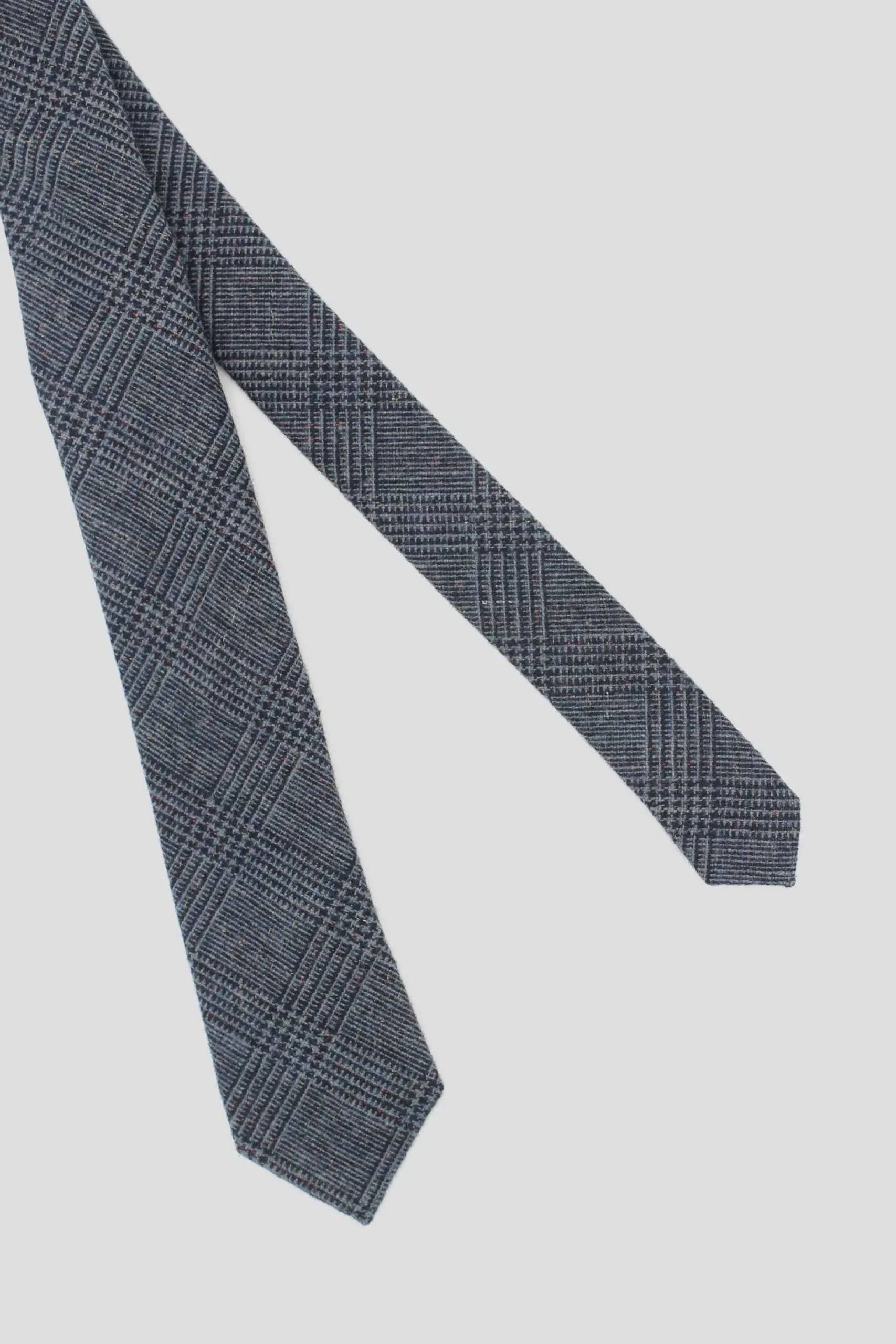 Twisted Tailor Darius Blue Prince Of Wales Check Tie | Suit Accessories·Ties