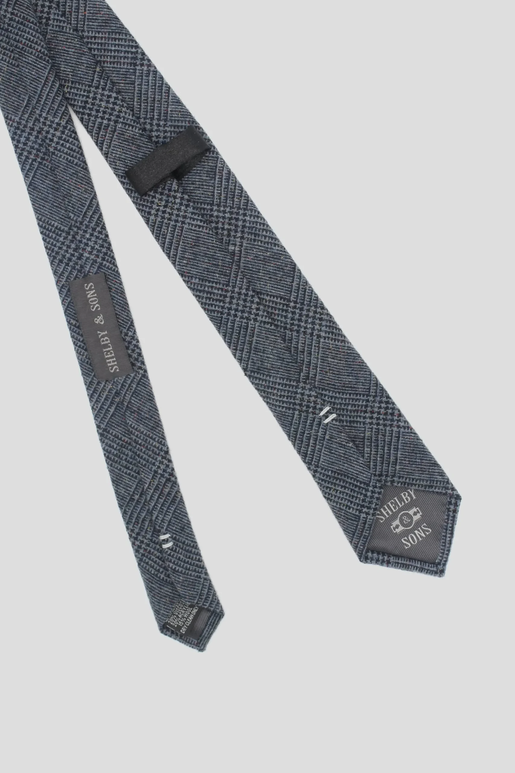 Twisted Tailor Darius Blue Prince Of Wales Check Tie | Suit Accessories·Ties