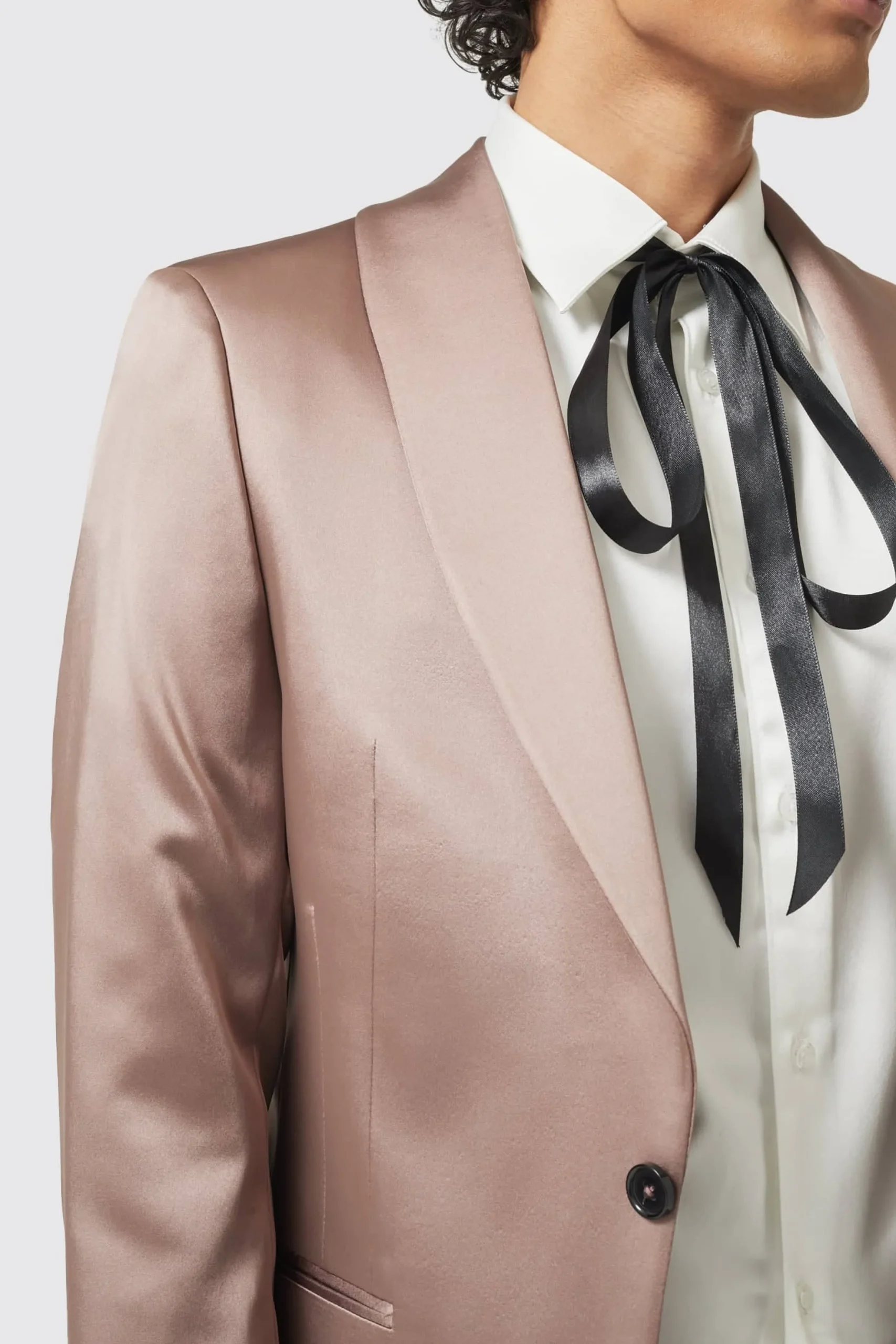 Twisted Tailor Draco Skinny Fit Rose Gold Sateen Suit | Style·Plain Suits | Style·2 Piece Suits