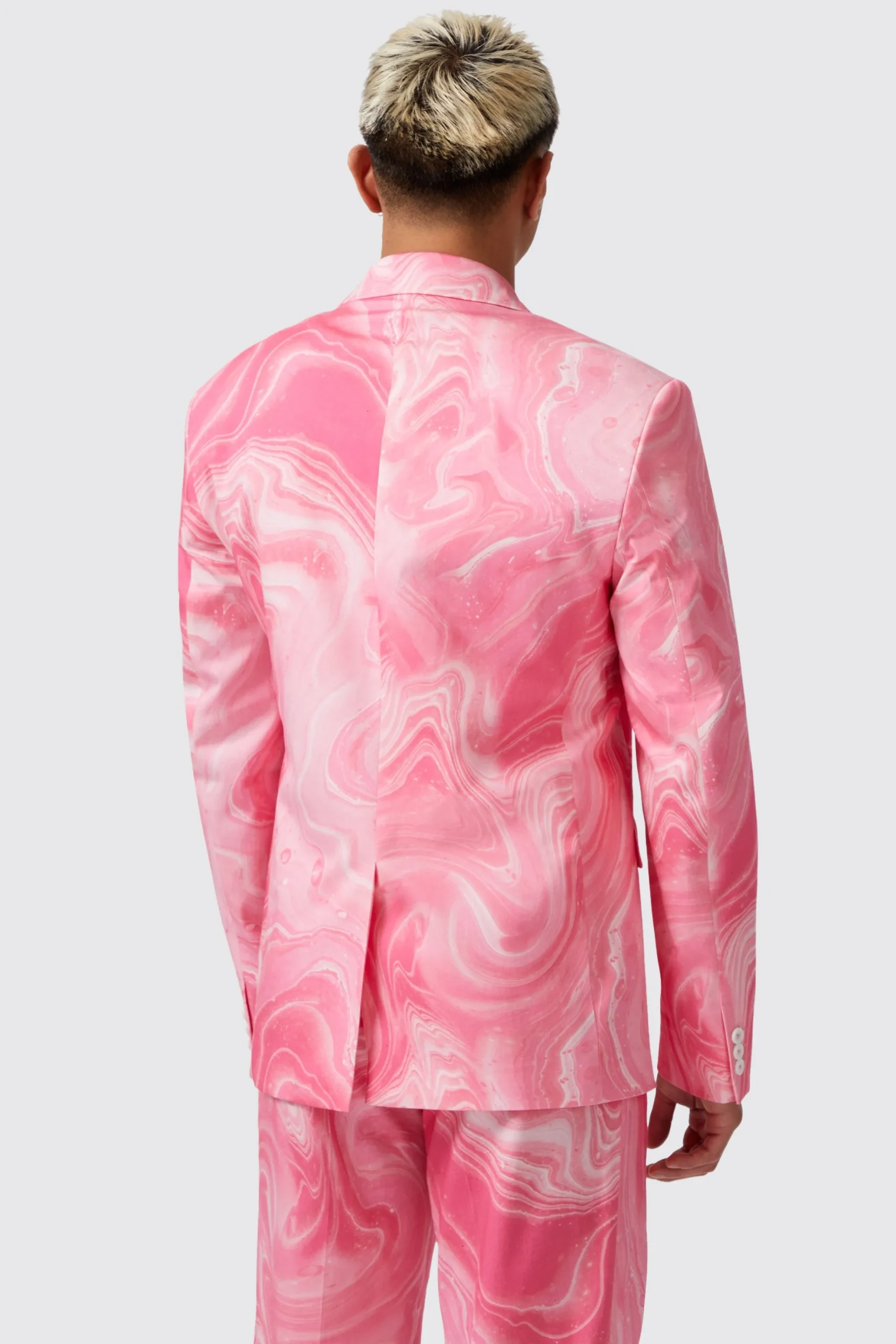 Twisted Tailor Drogba Oversized Pink Abstract Cotton Jacket | Unisex