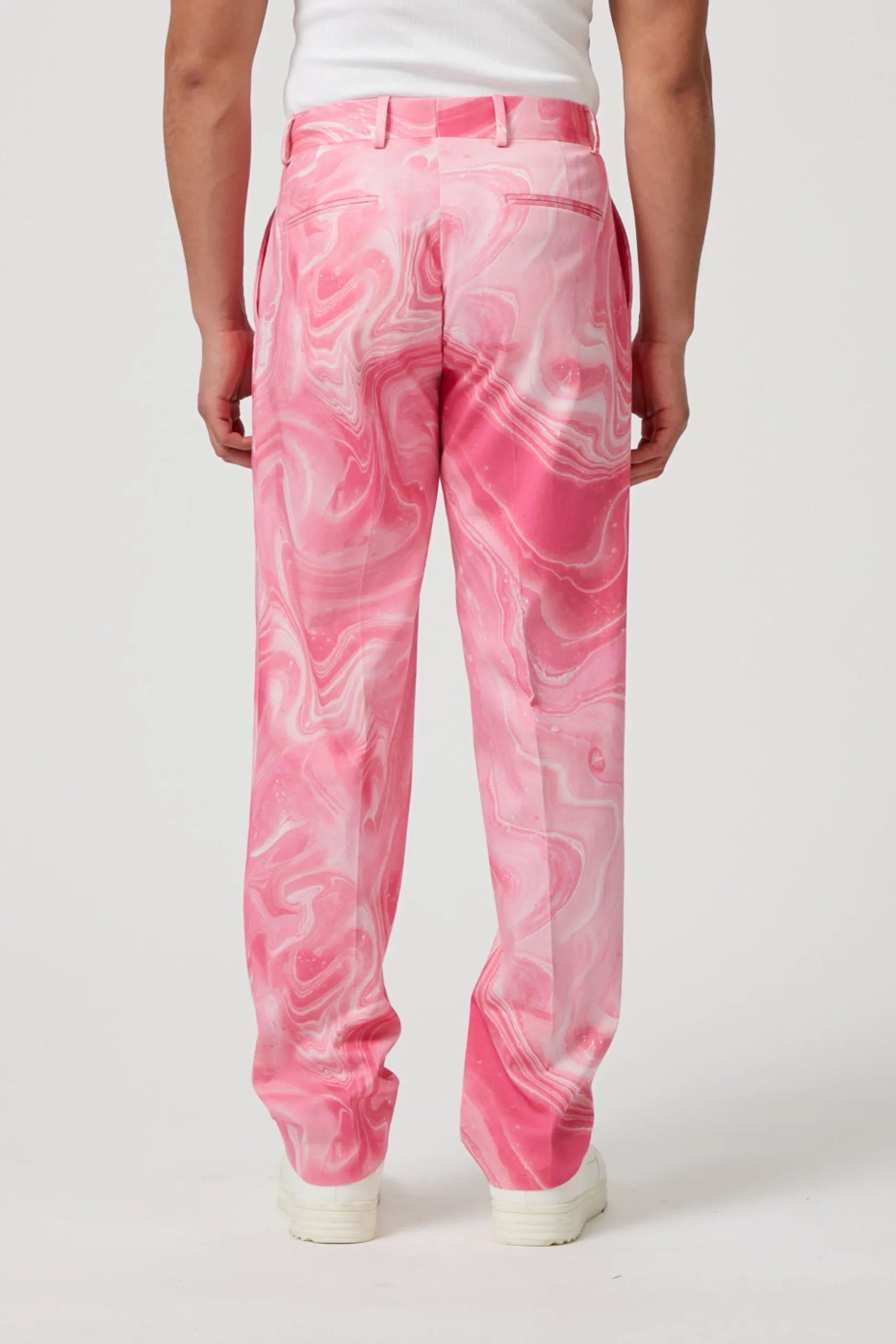 Twisted Tailor Drogba Oversized Pink Abstract Cotton Trousers | Unisex