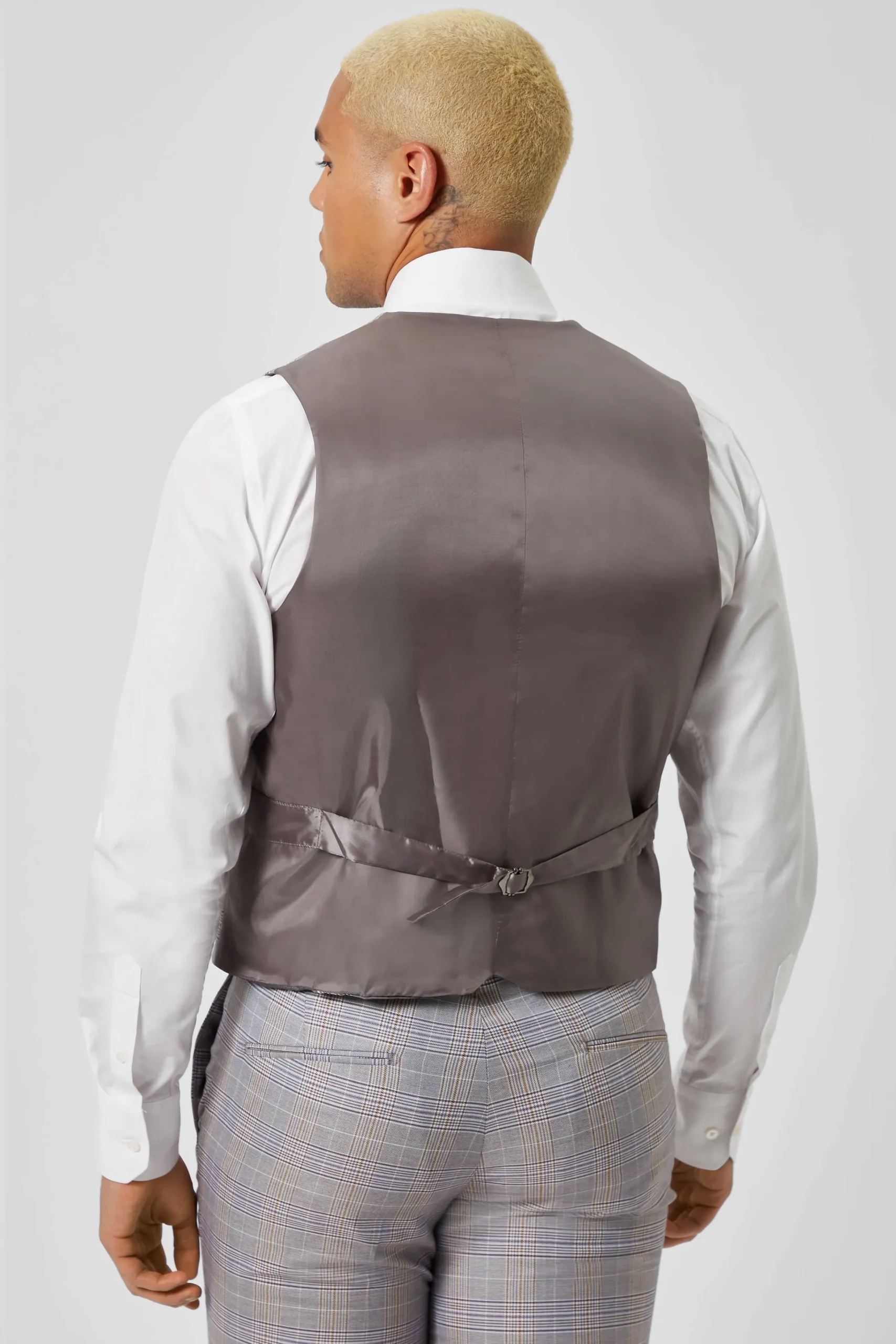 Twisted Tailor Earlswood Slim Fit Grey Check Waistcoat | Waistcoats