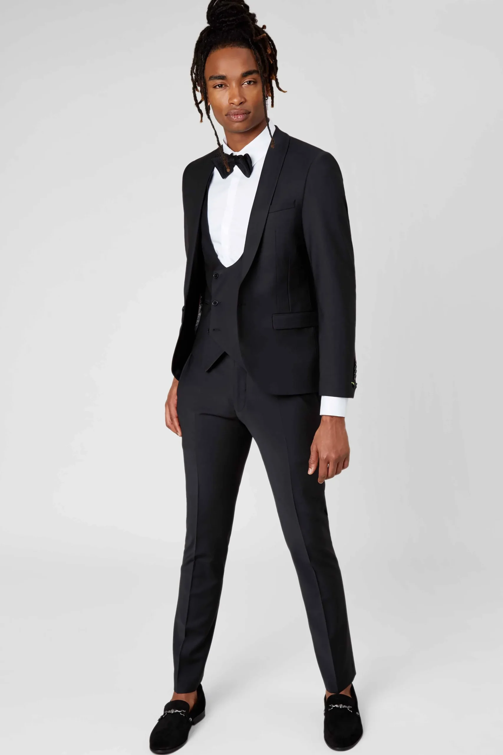 Twisted Tailor Ellroy Skinny Fit Black Wool Trousers | Trousers·Work Trousers