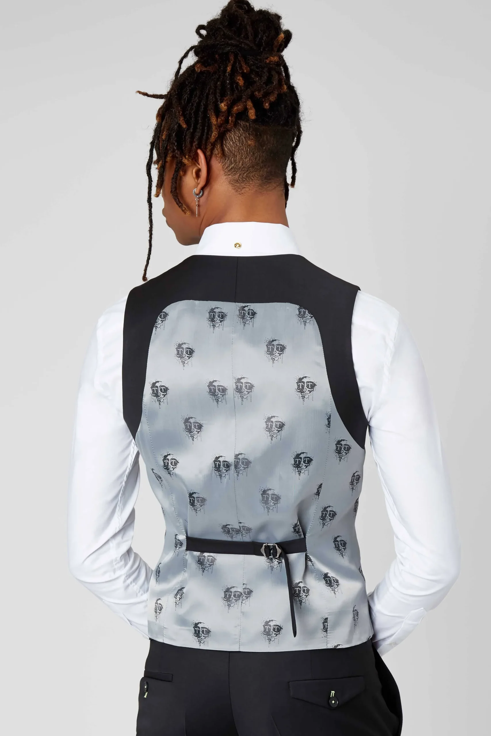Twisted Tailor Ellroy Skinny Fit Black Wool Waistcoat | Waistcoats
