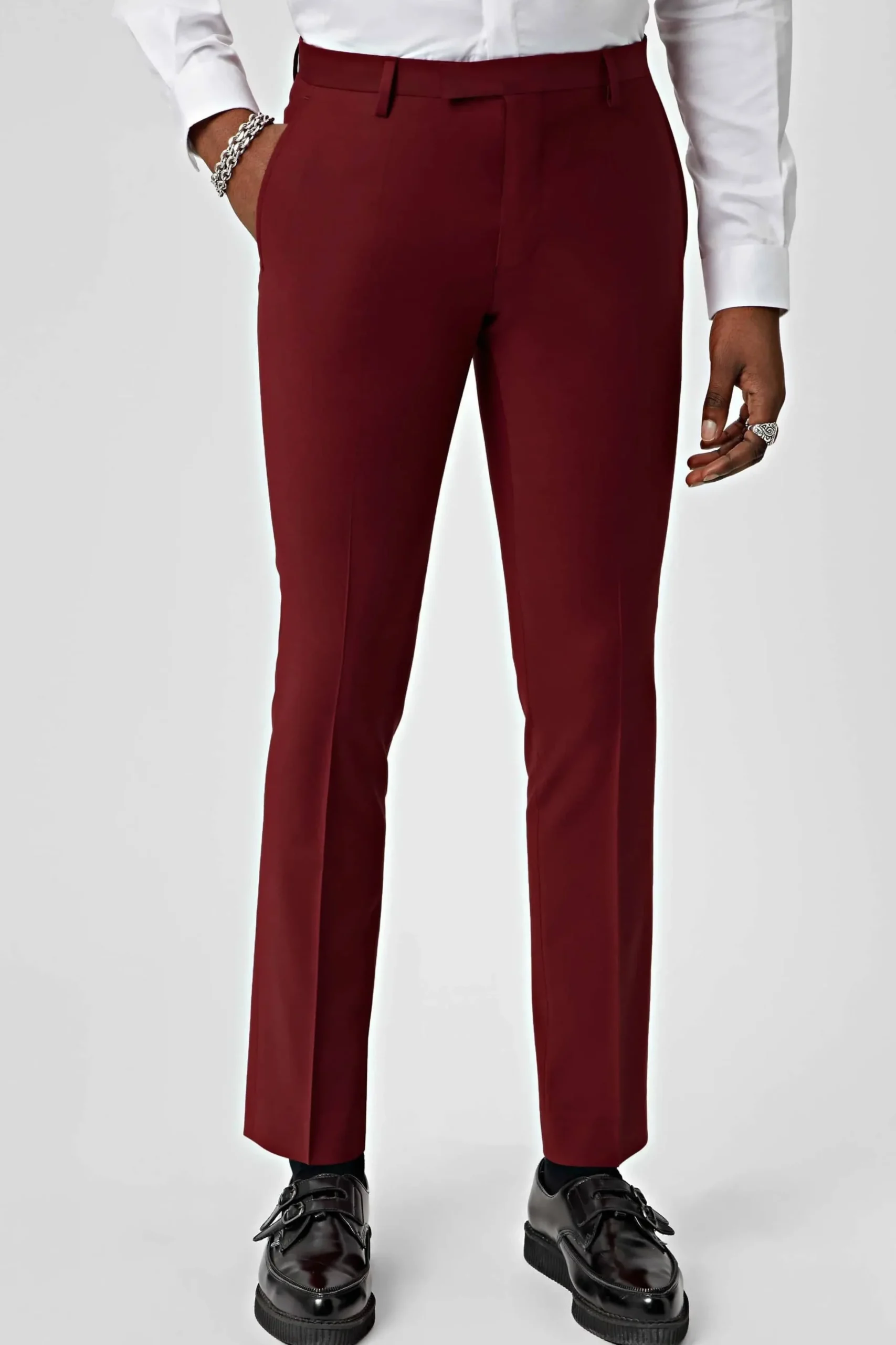 Twisted Tailor Ellroy Skinny Fit Red Wool Suit | Style·Plain Suits | Style·3 Piece Suits