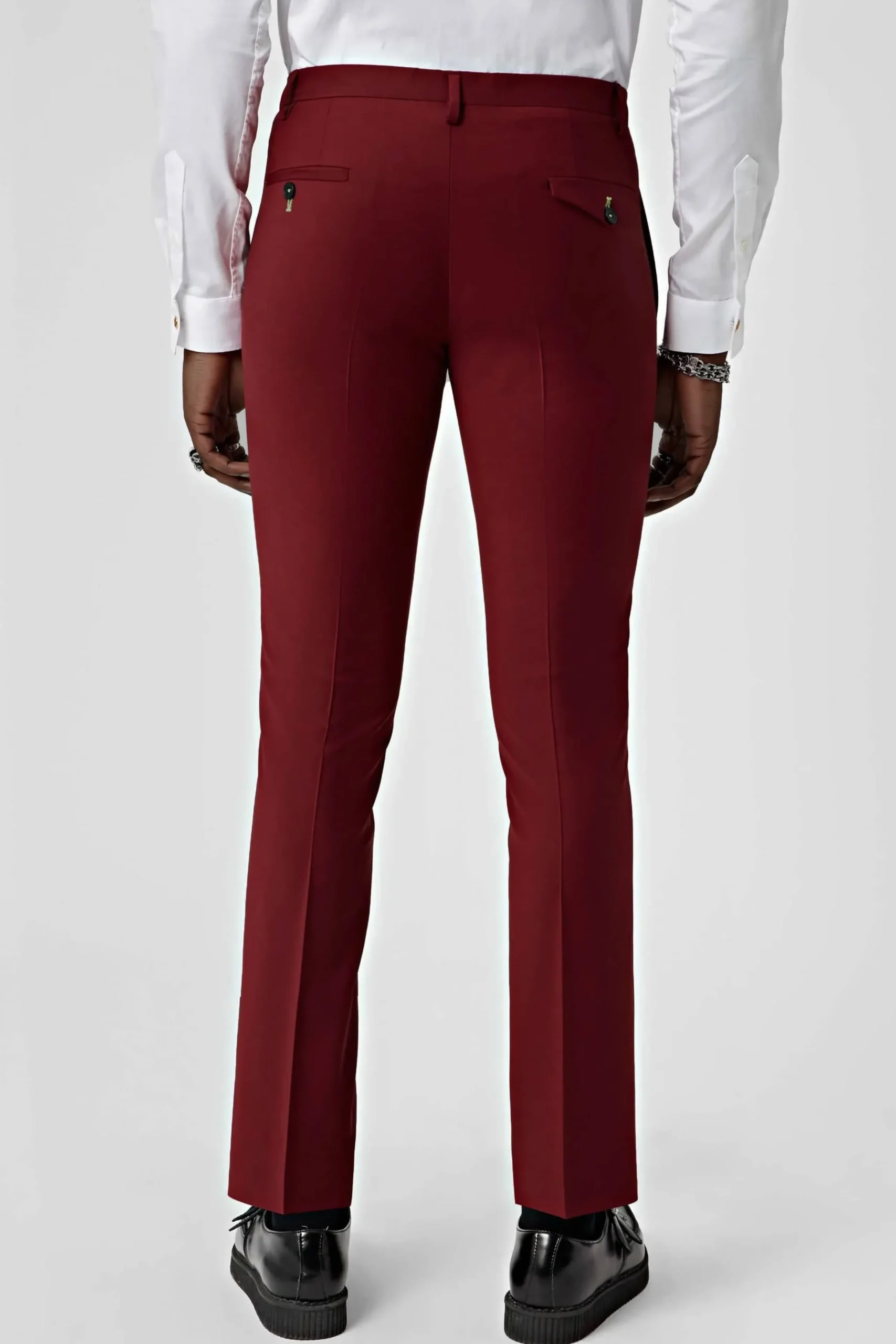 Twisted Tailor Ellroy Skinny Fit Red Wool Trousers | Trousers·Work Trousers
