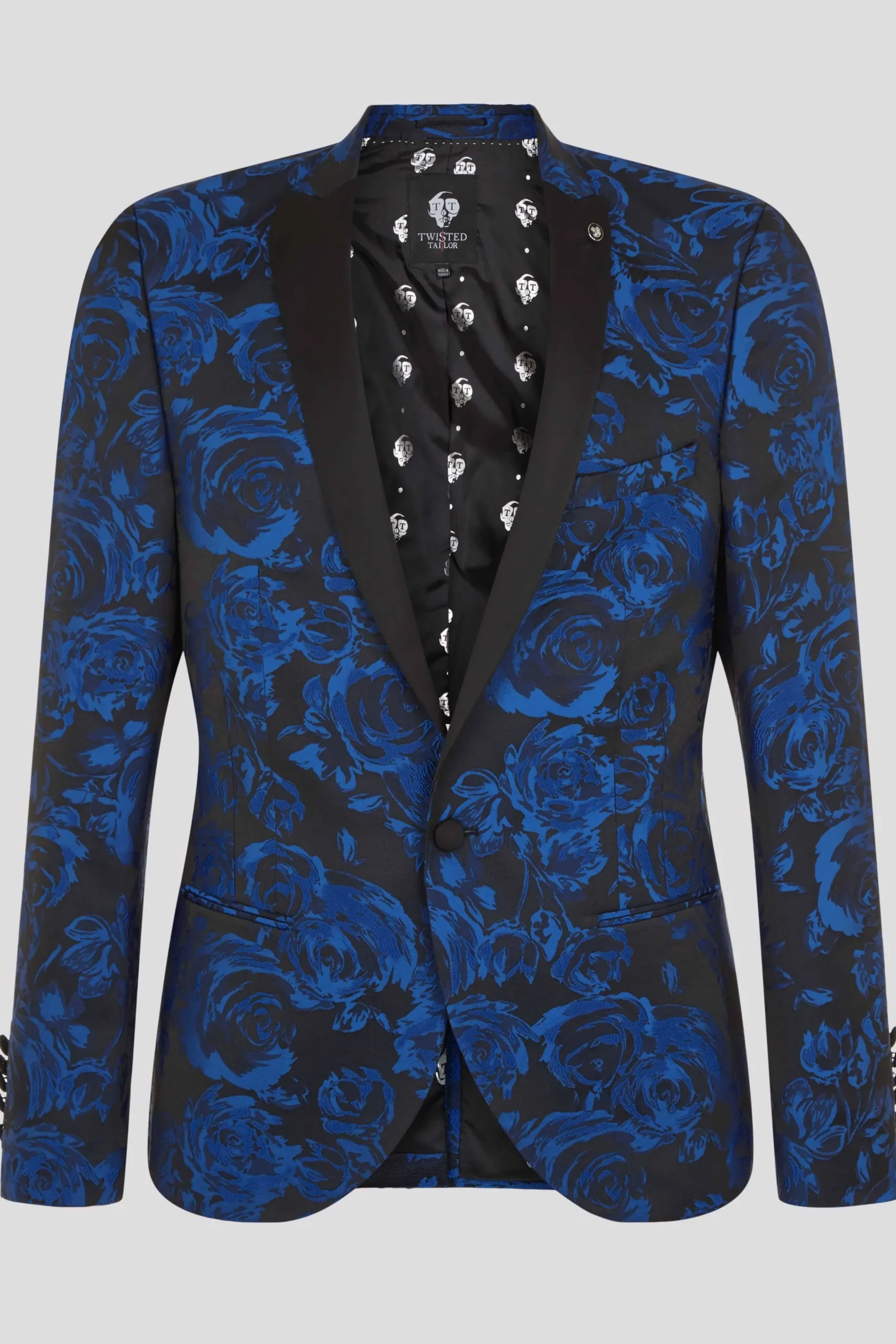 Twisted Tailor Ersat Skinny Fit Blue Floral Tuxedo Jacket | Jackets·Floral Jackets | Jackets·Party Jackets