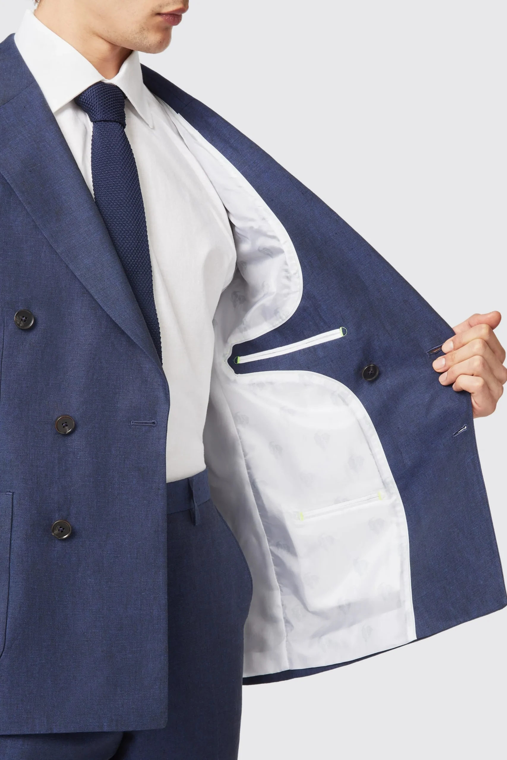 Twisted Tailor Fairmont Slim Fit Navy Double Breasted Linen Jacket | Jackets·Work Jackets
