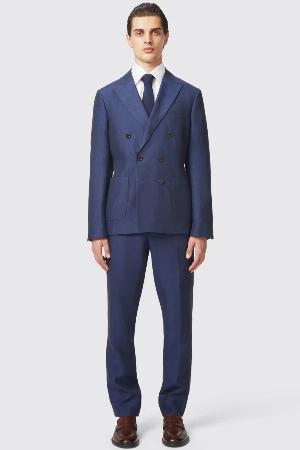 Twisted Tailor Fairmont Slim Fit White Double Breasted Linen Suit | Occasion·Wedding Suits