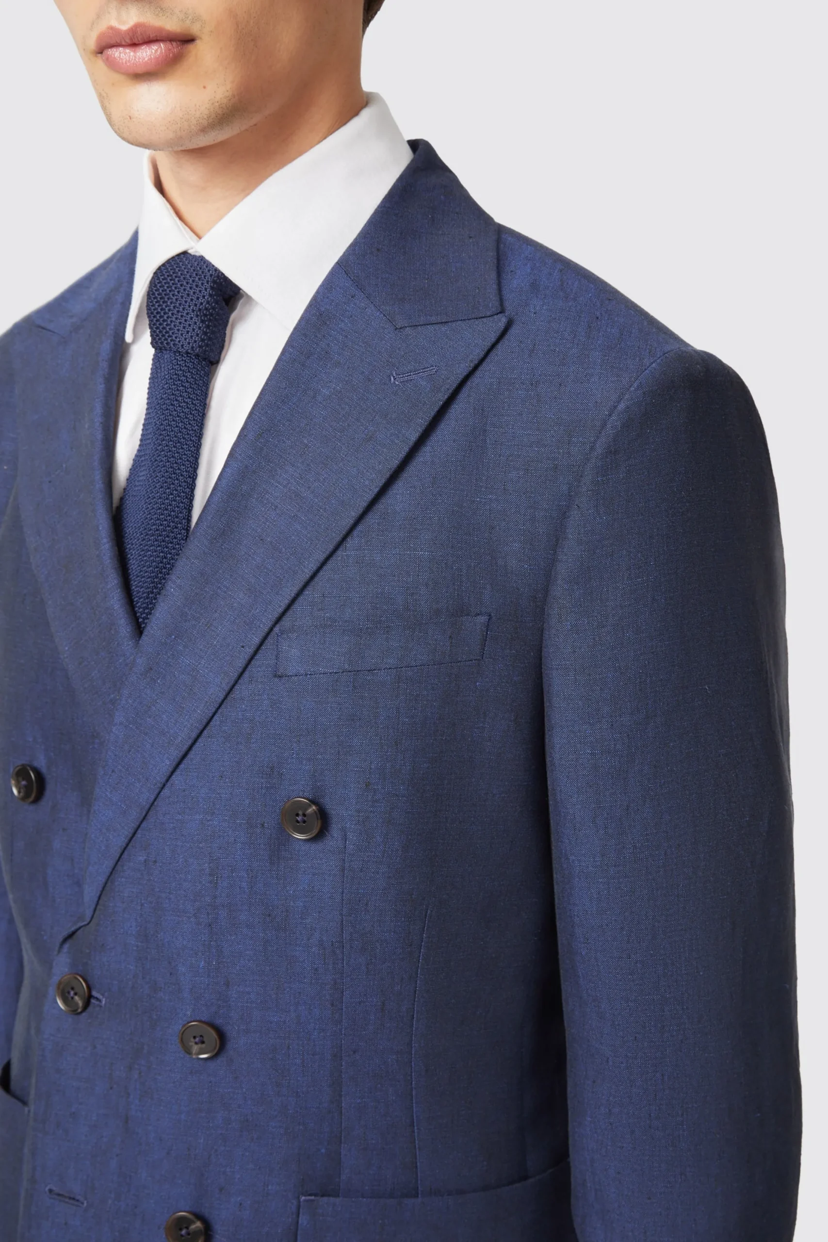 Twisted Tailor Fairmont Slim Fit White Double Breasted Linen Suit | Occasion·Wedding Suits
