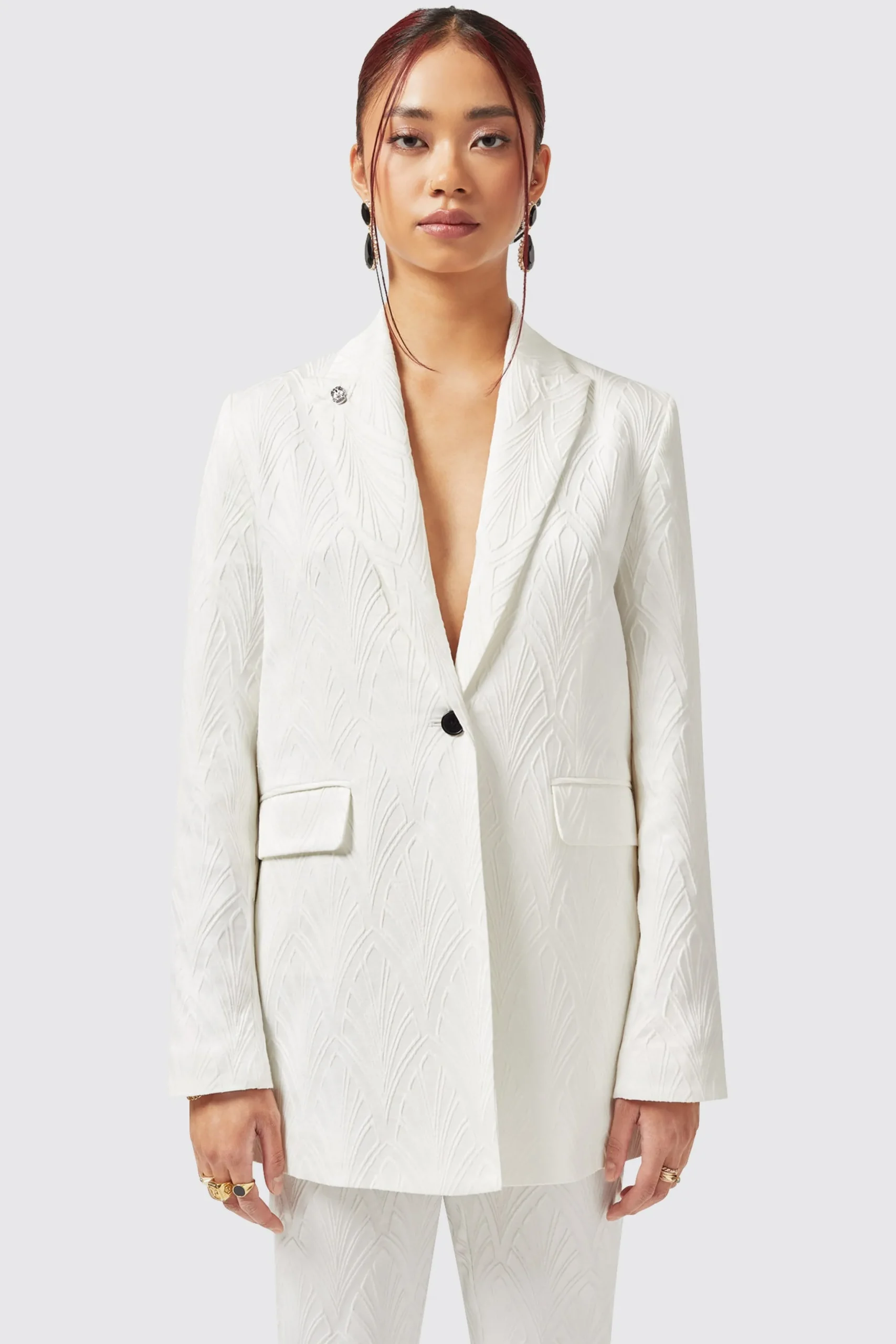Twisted Tailor Fiore Slim Fit White Jacket | Woman