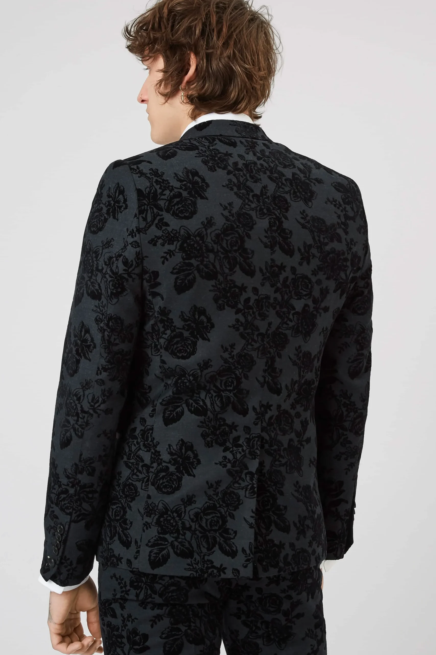 Twisted Tailor Fleet Skinny Fit Black Floral Tuxedo Jacket | Jackets·Floral Jackets