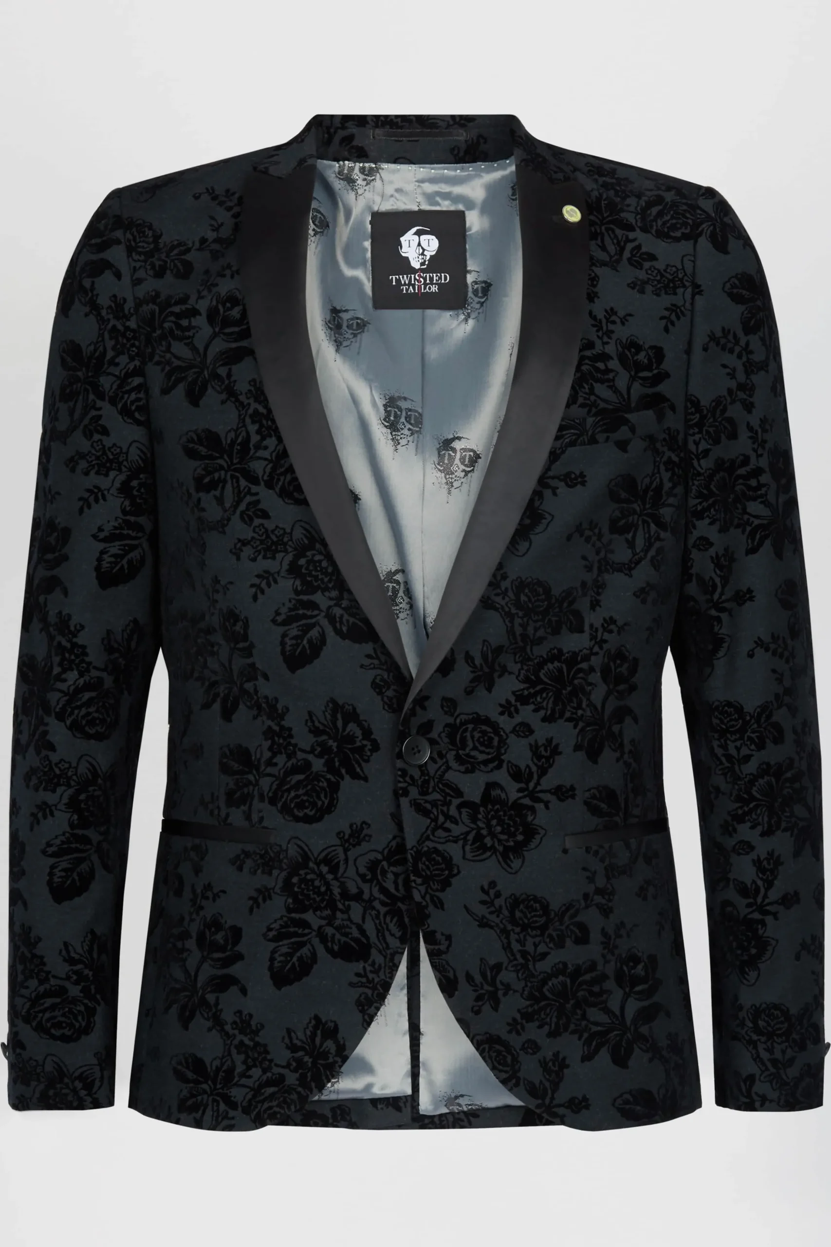 Twisted Tailor Fleet Skinny Fit Black Floral Tuxedo Jacket | Jackets·Floral Jackets