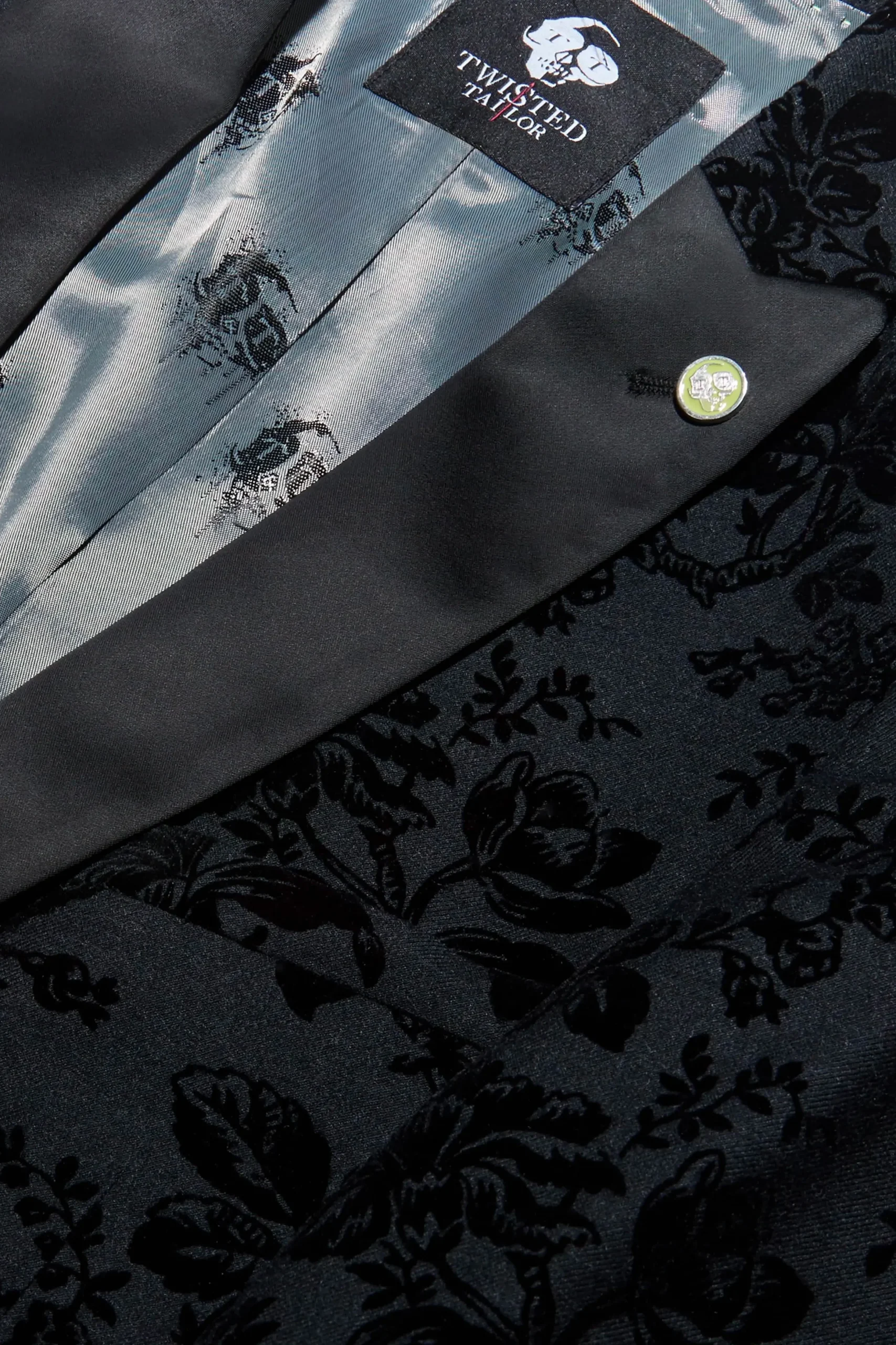 Twisted Tailor Fleet Skinny Fit Black Floral Tuxedo Jacket | Jackets·Floral Jackets