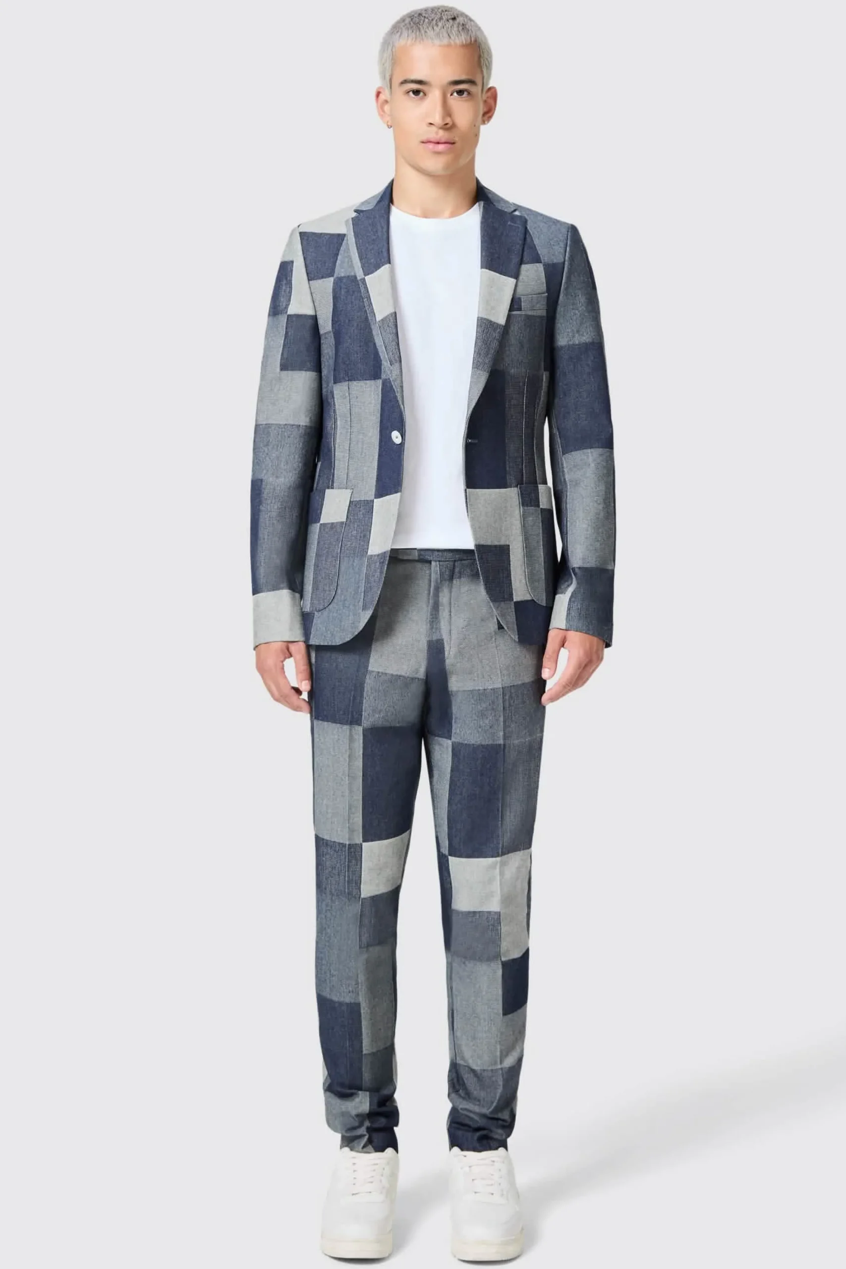 Twisted Tailor Gasly Slim Fit Blue Denim Patch Suit | Jackets·Casual Jackets | Occasion·Party Suits