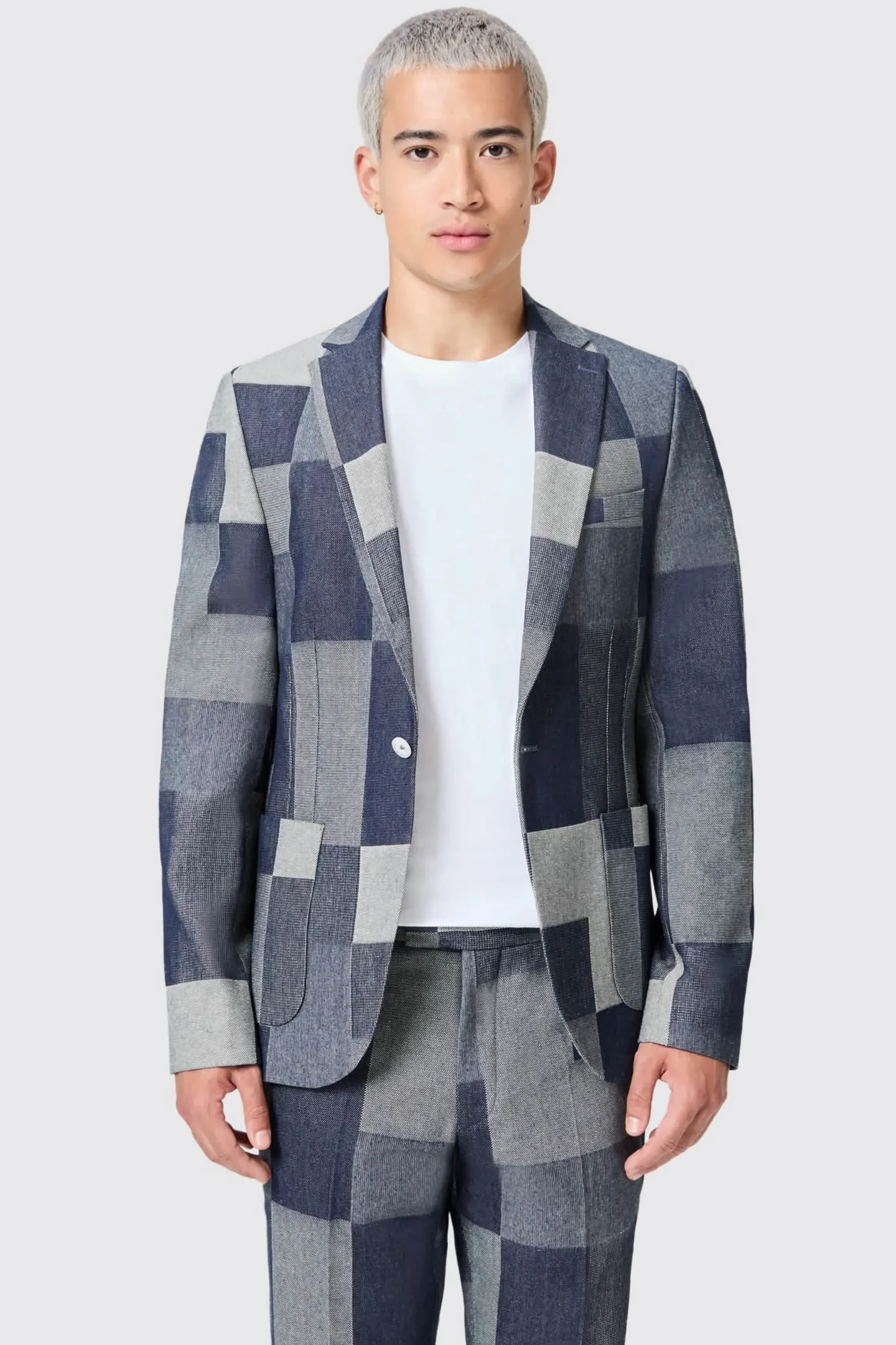 Twisted Tailor Gasly Slim Fit Blue Denim Patch Suit | Jackets·Casual Jackets | Occasion·Party Suits