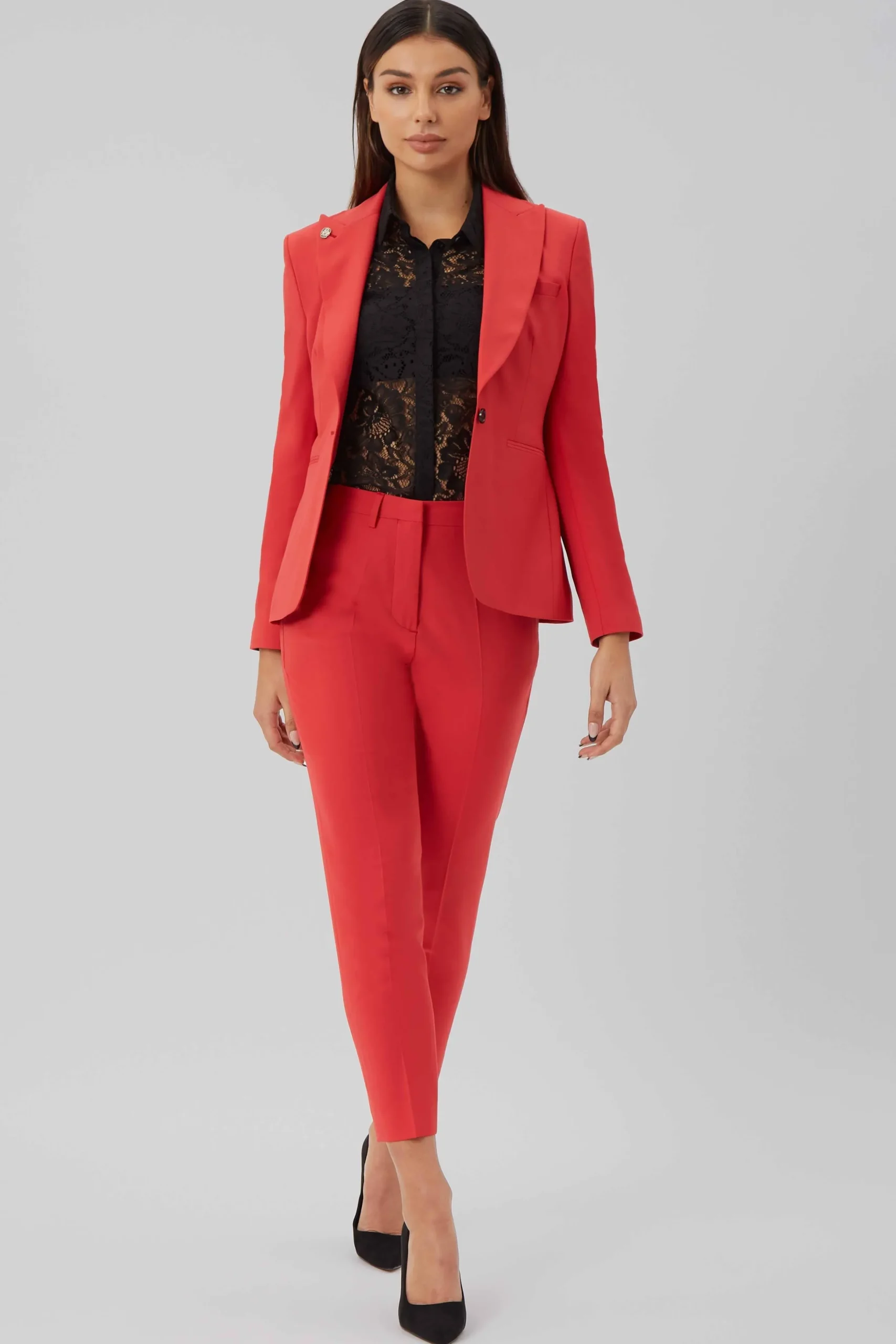 Twisted Tailor Gehry Skinny Fit Red Trousers | Woman