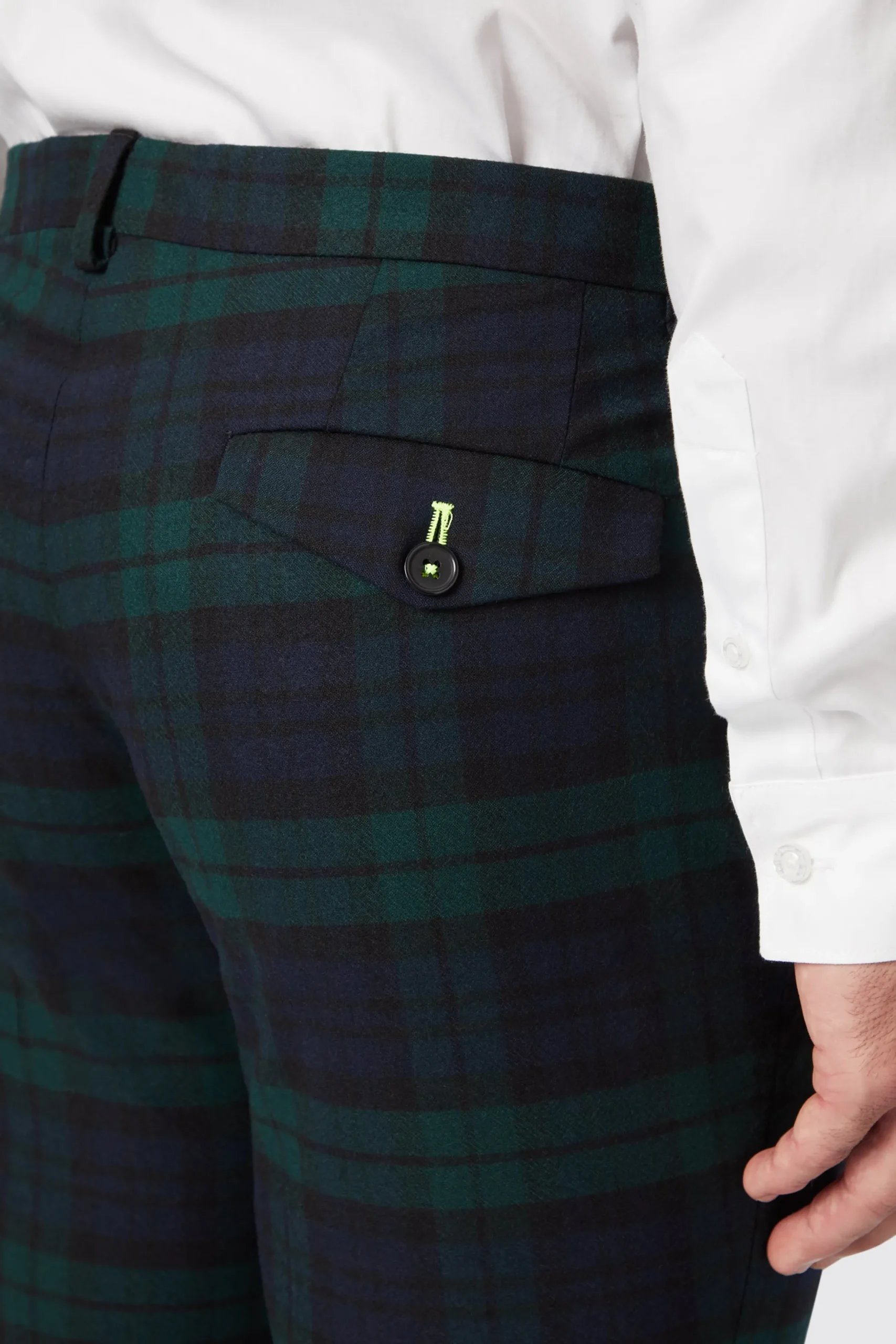 Twisted Tailor Ginger Skinny Fit Green Tartan Trousers | Trousers·Casual Trousers | Trousers·Party Trousers