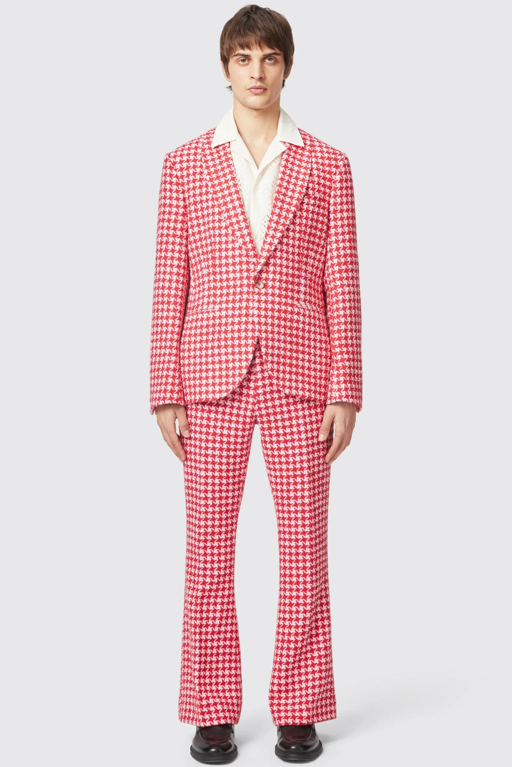 Twisted Tailor Gittings Slim Fit Red Boucle Cotton Jacket | Jackets·Party Jackets