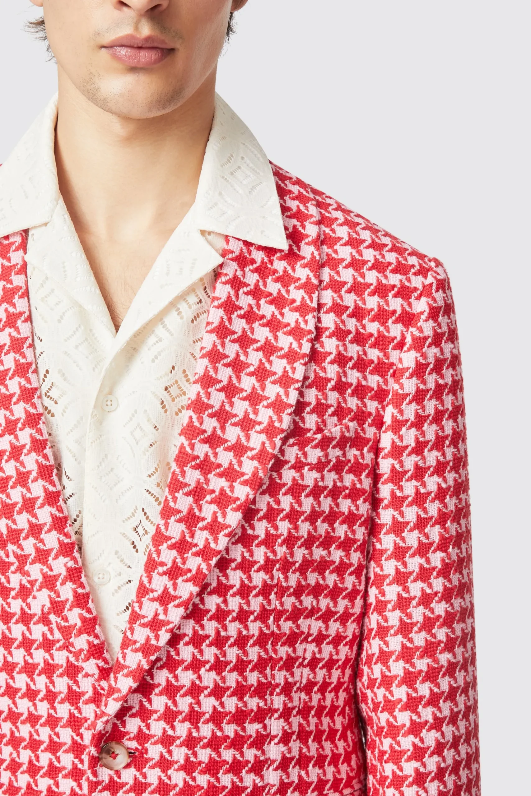 Twisted Tailor Gittings Slim Fit Red Boucle Cotton Jacket | Jackets·Party Jackets